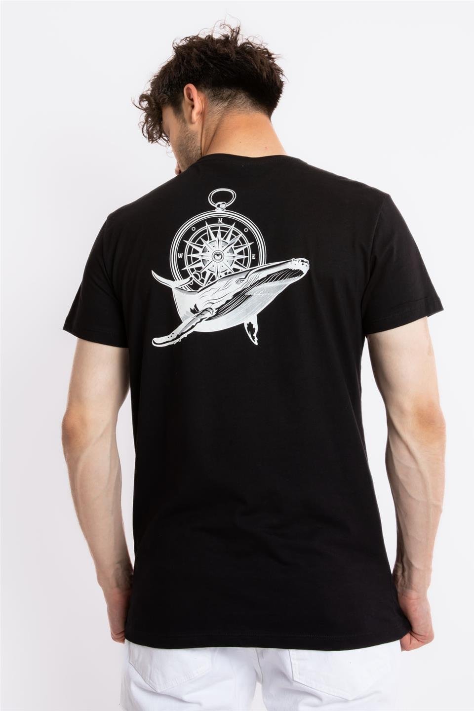 ADAM BOXESAdam Boxes Erkek/Unisex Baskılı O-Yaka T-shirt Marino - Siyah