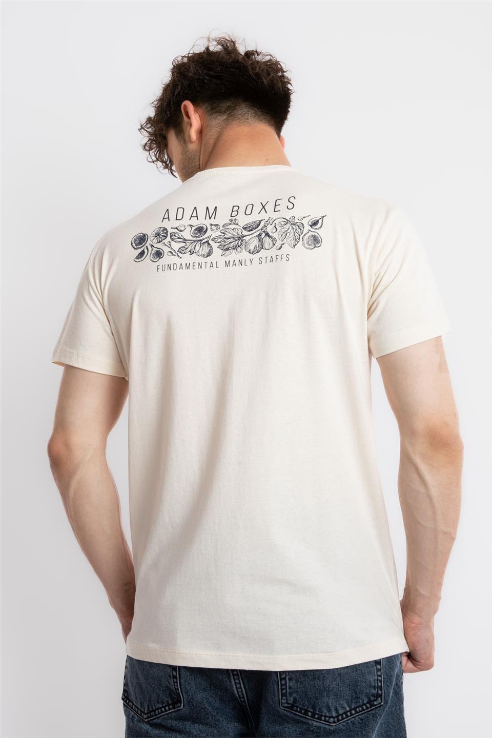 ADAM BOXESAdam Boxes Erkek/Unisex Baskılı O-Yaka T-shirt Bandos - Ham Pamuk