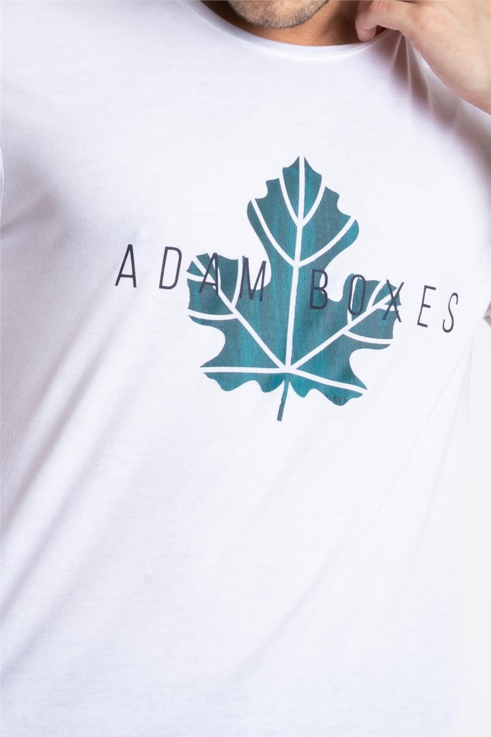ADAM BOXESAdam Boxes Erkek/Unisex Baskılı O-Yaka T-shirt Anillo - Beyaz