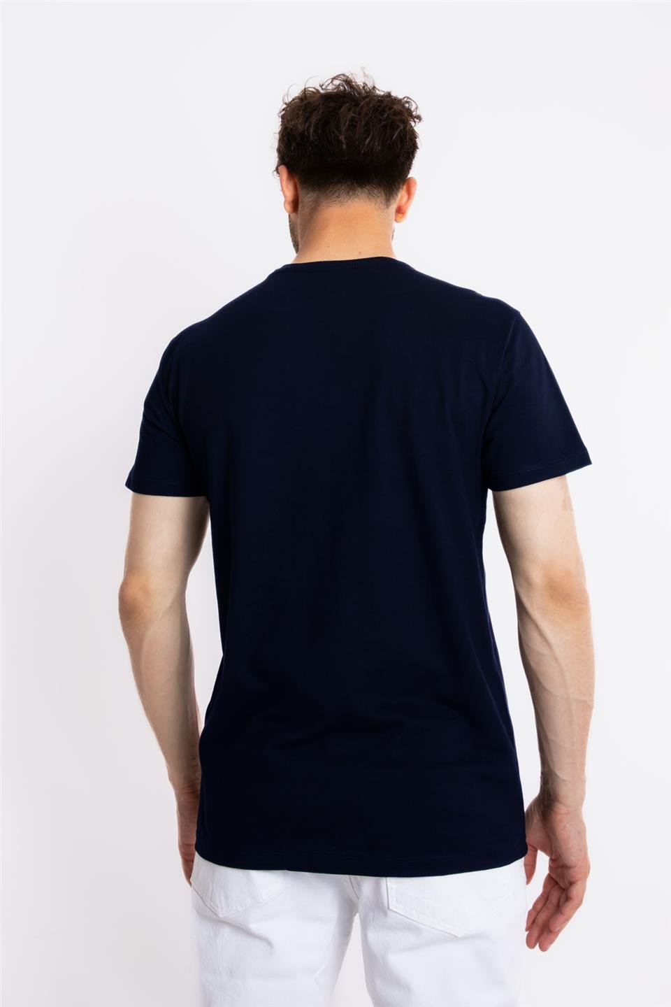 ADAM BOXESAdam Boxes Erkek/Unisex Baskılı O-Yaka T-shirt Anillo - Lacivert