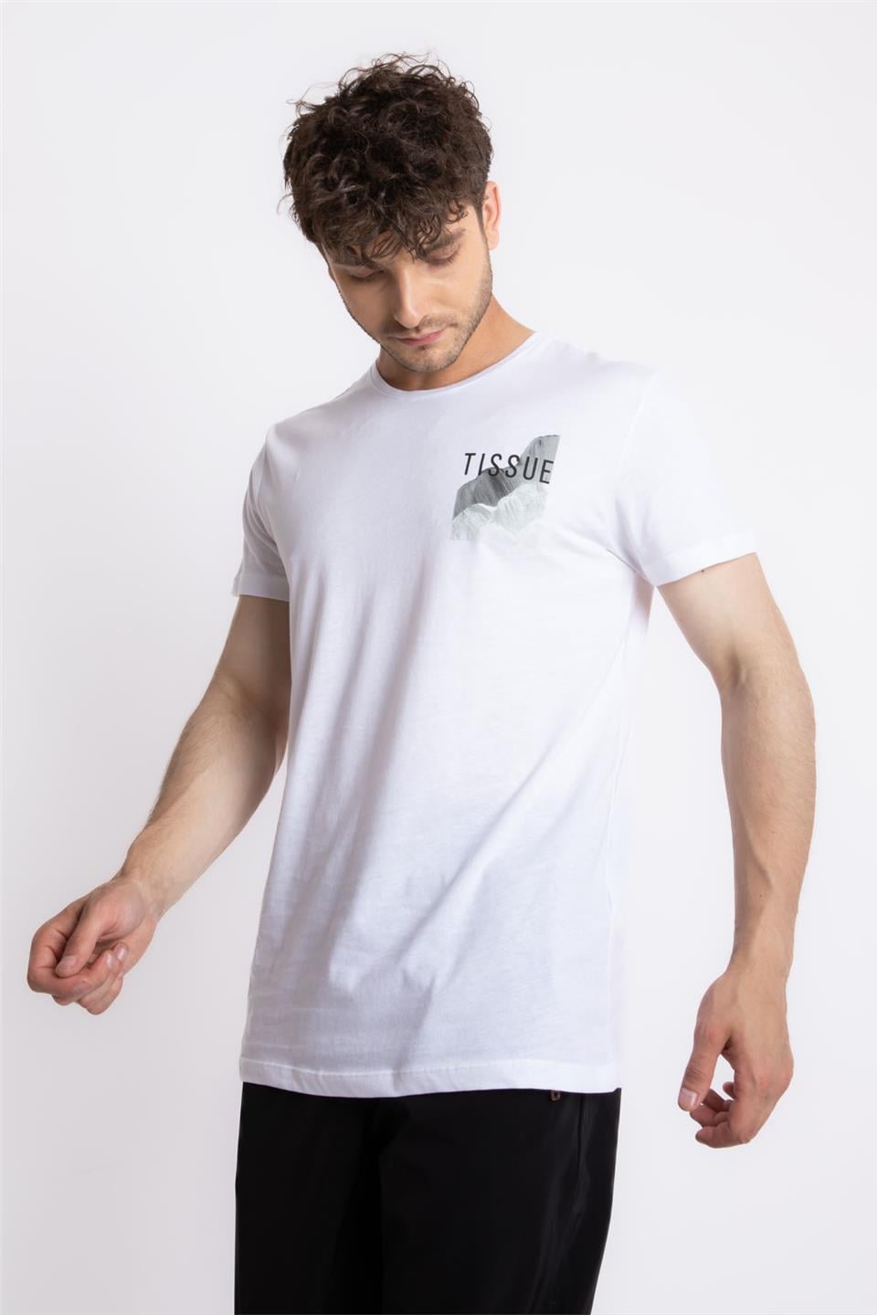 ADAM BOXESAdam Boxes Erkek/Unisex Baskılı O-Yaka T-shirt Tissue - Beyaz