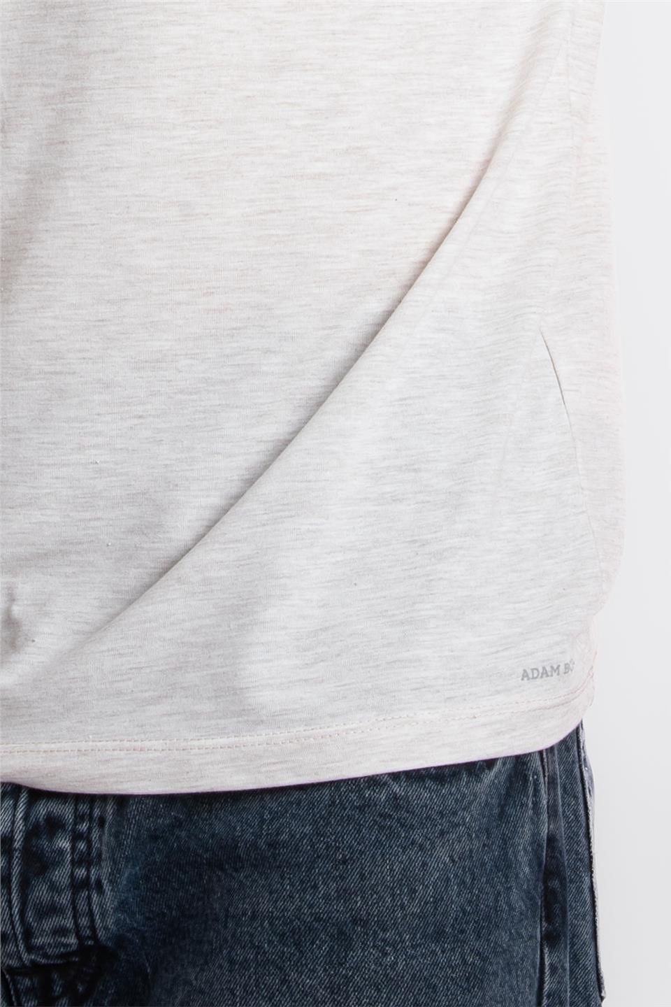 ADAM BOXESAdam Boxes Erkek/Unisex O-Yaka Cepli T-shirt Bolsillo - Kahve Melanj