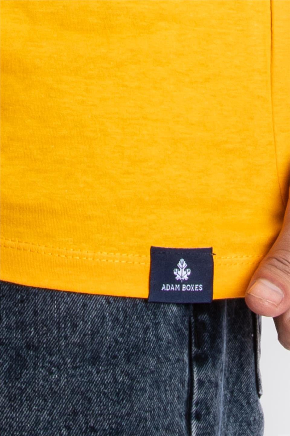 ADAM BOXESAdam Boxes Erkek/Unisex O-Yaka T-shirt Premiver - Koyu Sarı