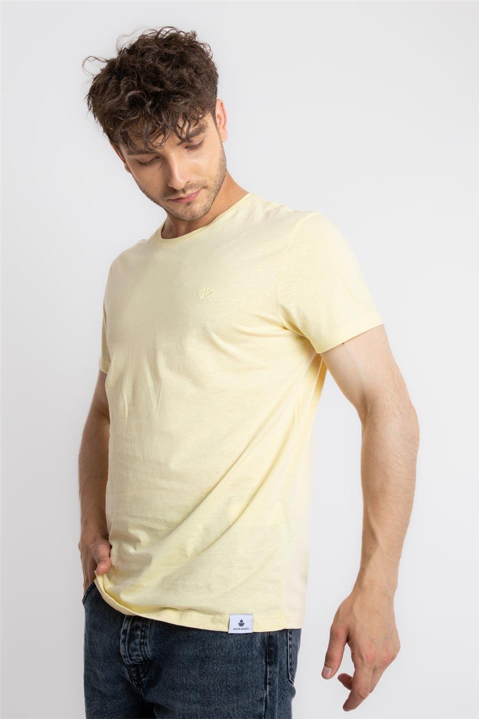 ADAM BOXESAdam Boxes Erkek/Unisex O-Yaka T-shirt Premiver - Açık Sarı