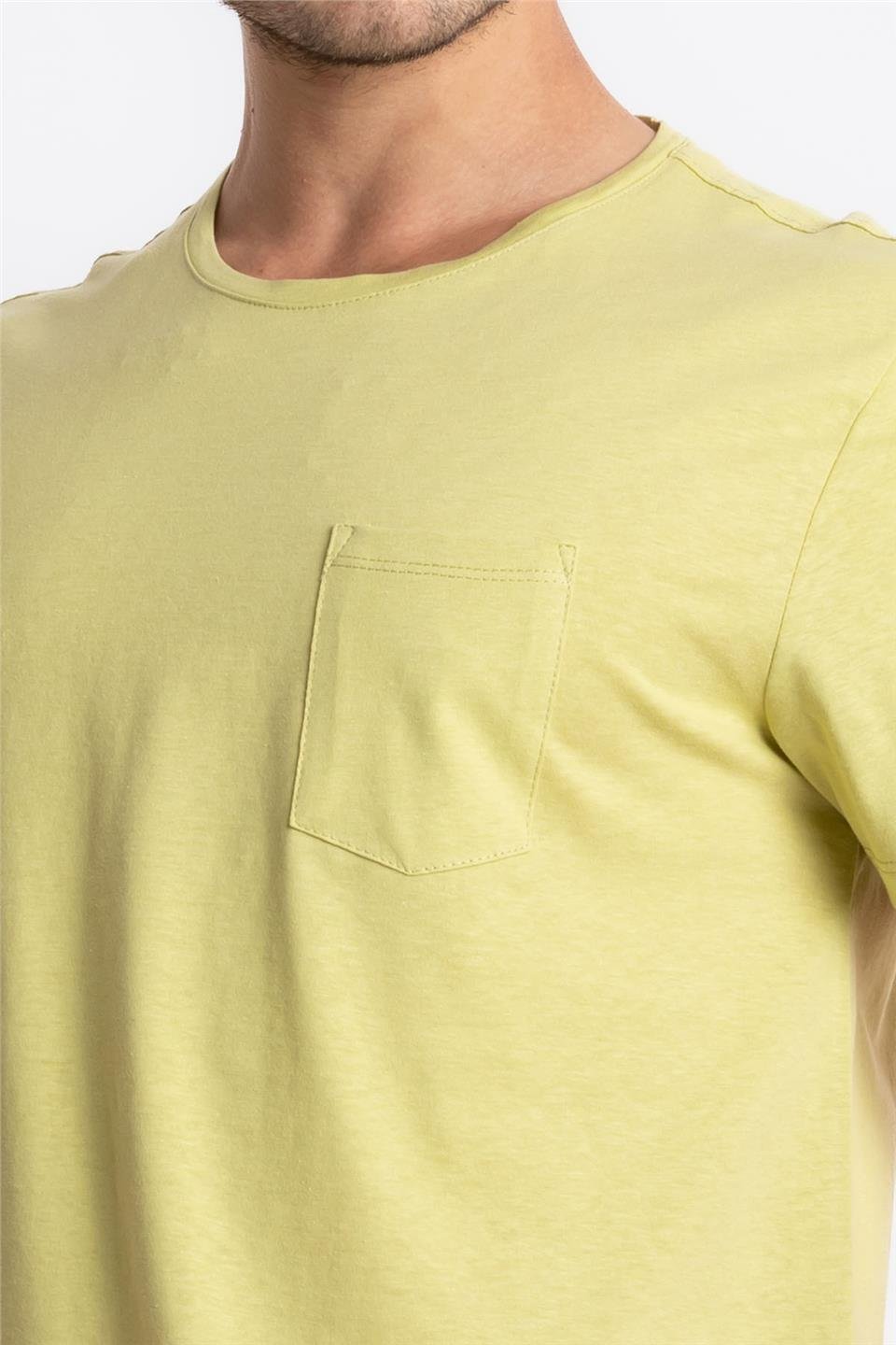 ADAM BOXESAdam Boxes Erkek/Unisex O-Yaka Cepli T-shirt Bolsillo - Açık Haki