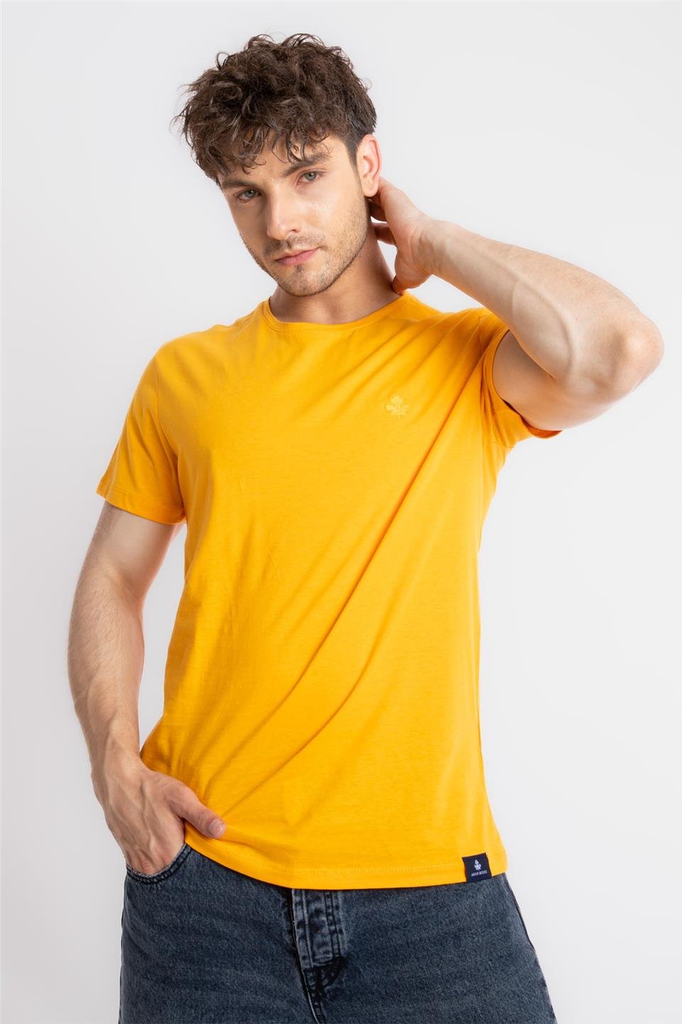 ADAM BOXESAdam Boxes Erkek/Unisex O-Yaka T-shirt Premiver - Koyu Sarı