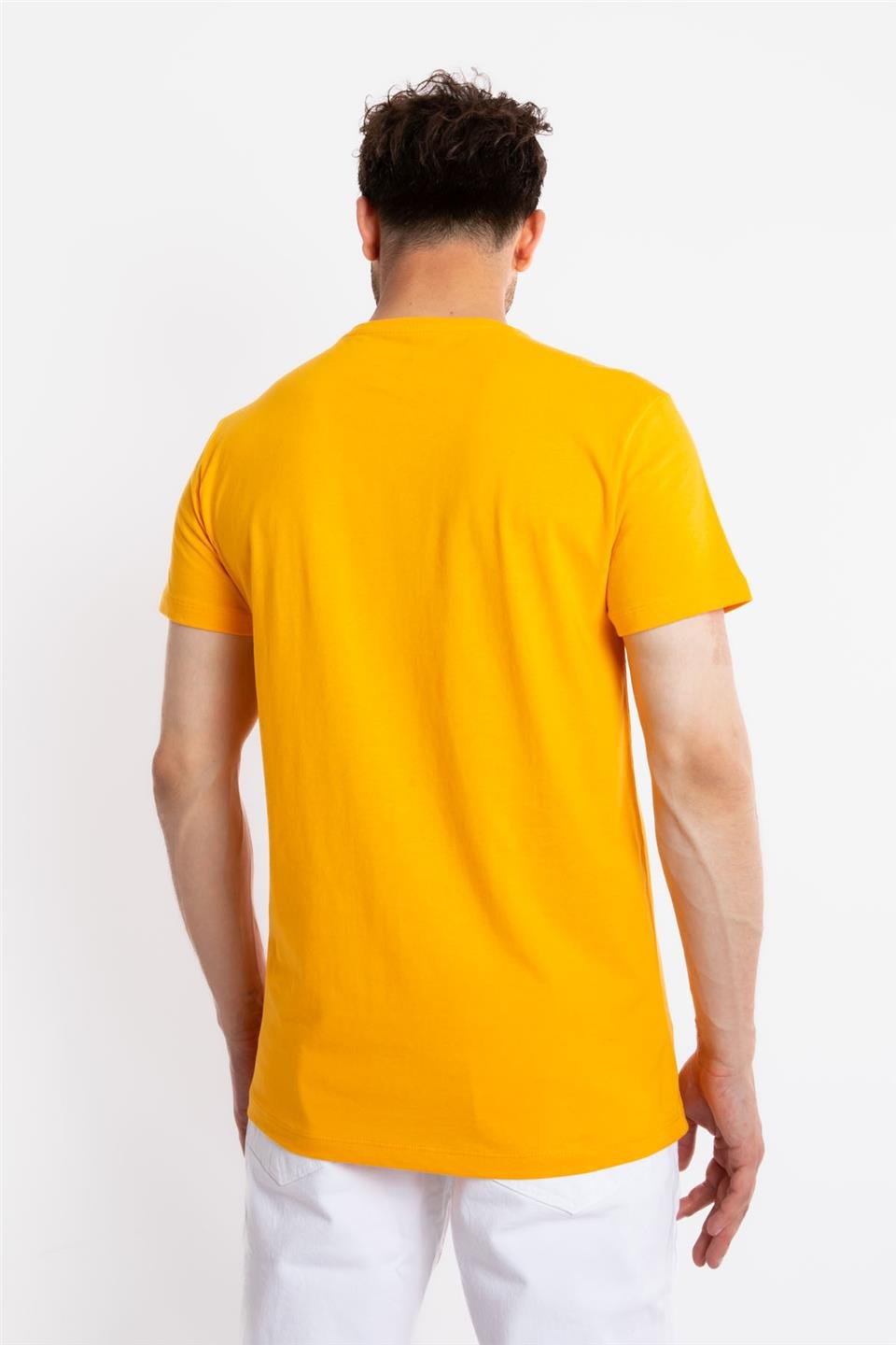 ADAM BOXESAdam Boxes Erkek/Unisex O-Yaka Cepli T-shirt Bolsillo - Koyu Sarı