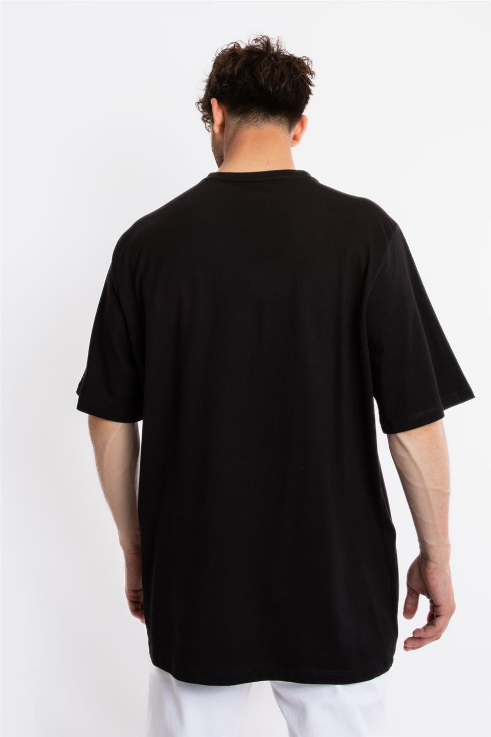ADAM BOXESAdam Boxes Erkek/Unisex Oversize O-Yaka  T-shirt Fmsuelto - Siyah