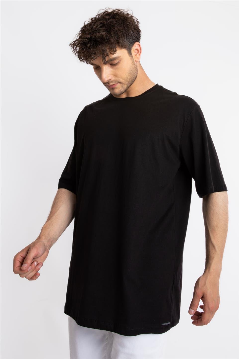 ADAM BOXESAdam Boxes Erkek/Unisex Oversize O-Yaka T-shirt Basuelto - Siyah