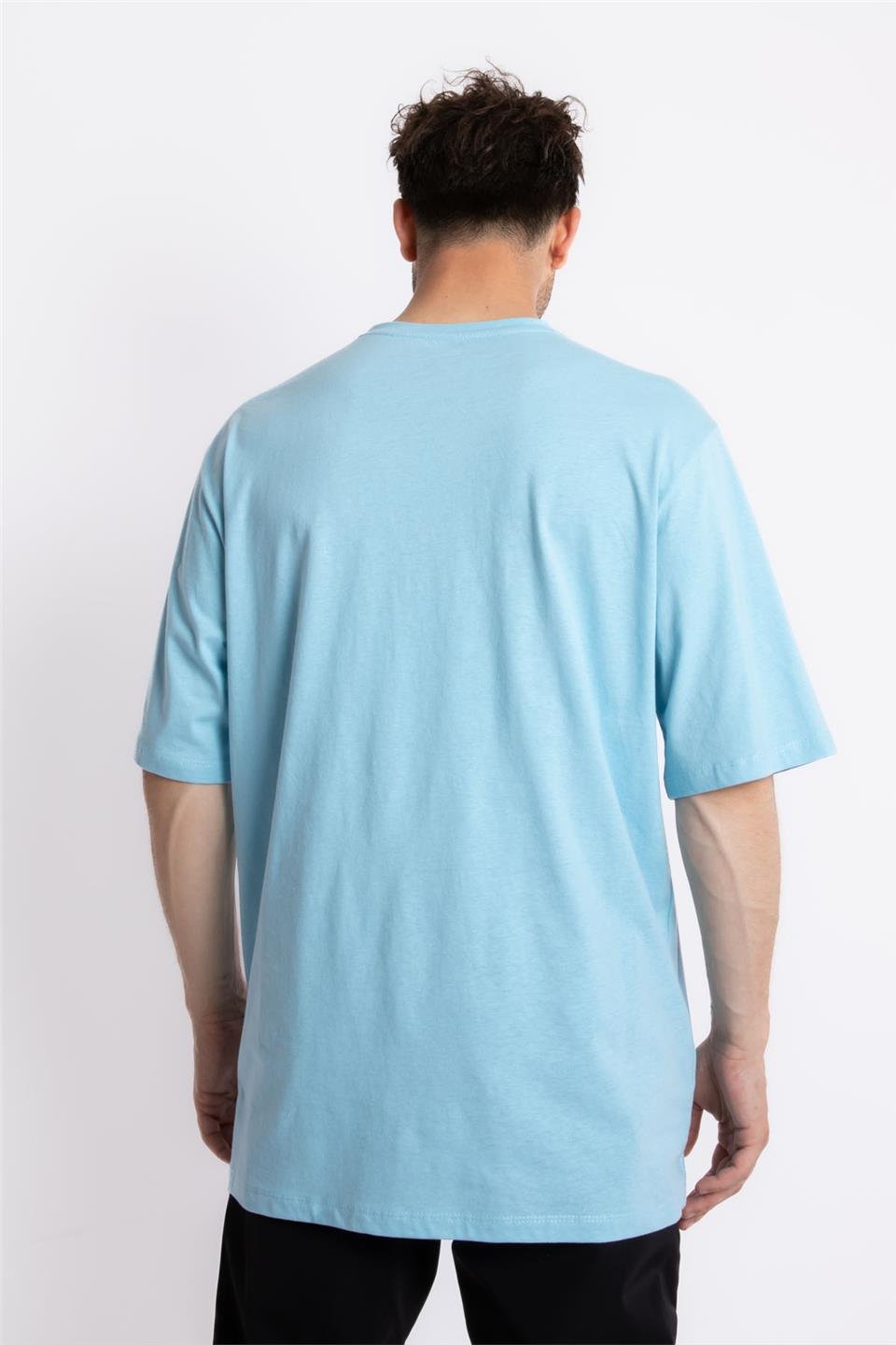 ADAM BOXESAdam Boxes Erkek/Unisex Oversize O-Yaka  T-shirt Fmsuelto - Açık Mavi