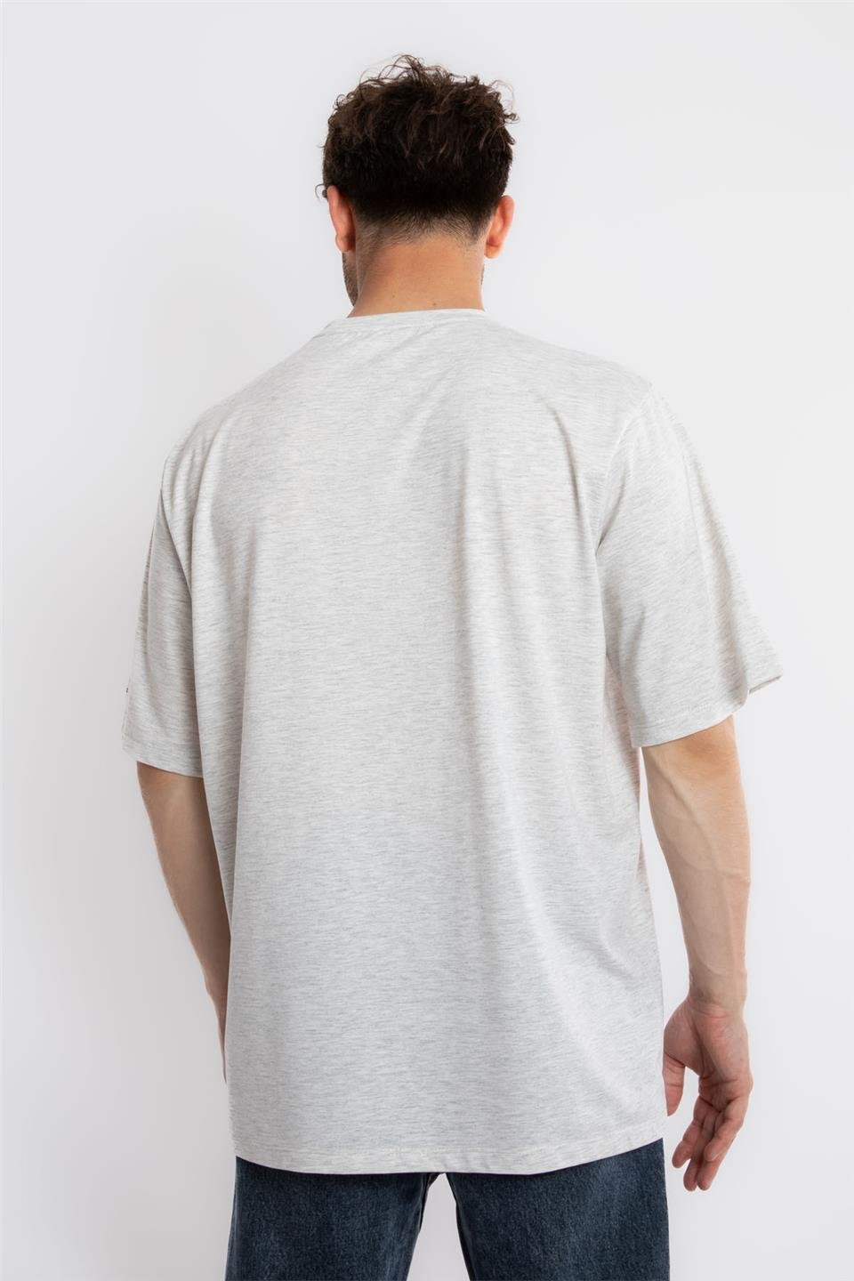 ADAM BOXESAdam Boxes Erkek/Unisex Oversize O-Yaka  T-shirt Fmsuelto - Gri Melanj