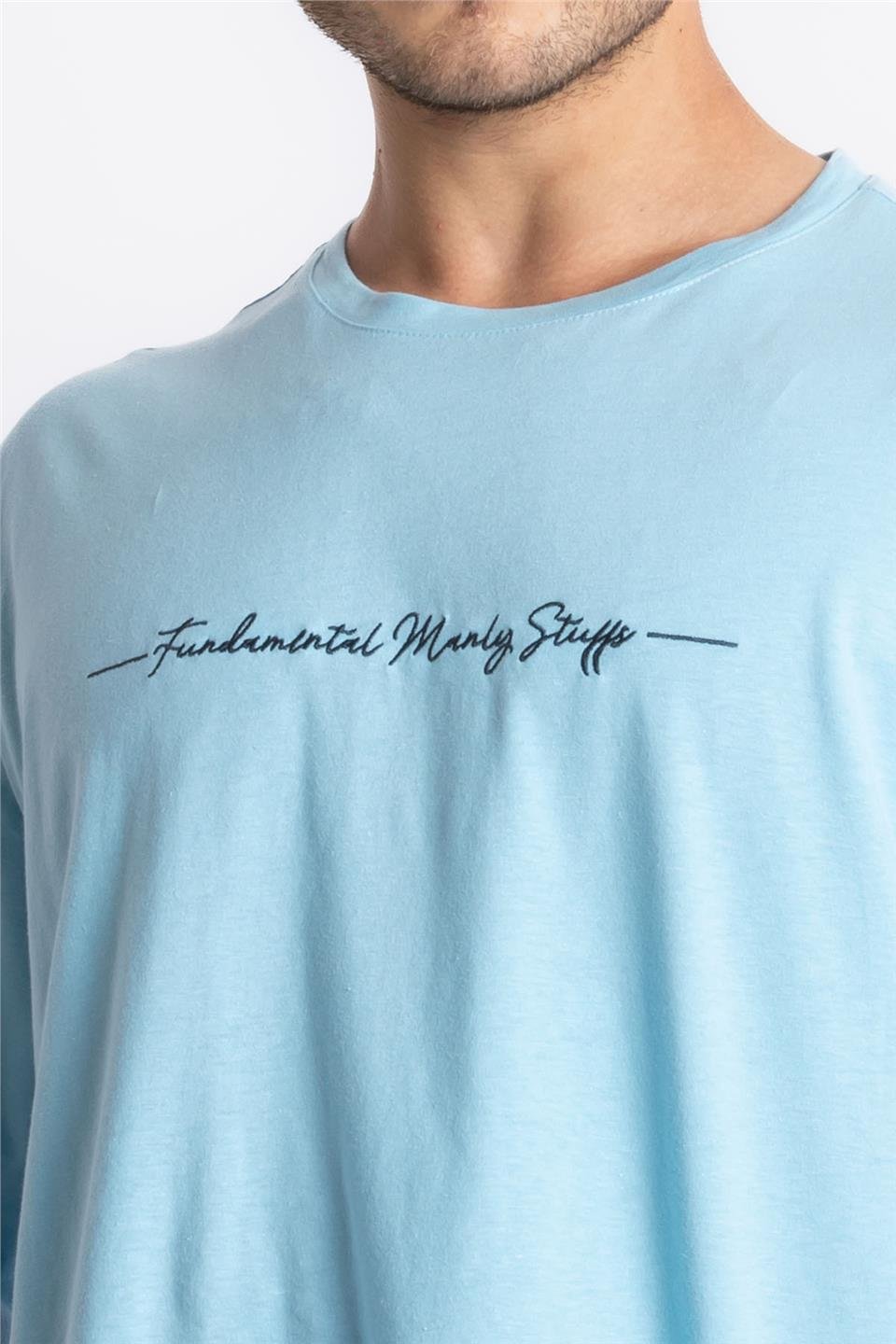 ADAM BOXESAdam Boxes Erkek/Unisex Oversize O-Yaka  T-shirt Fmsuelto - Açık Mavi