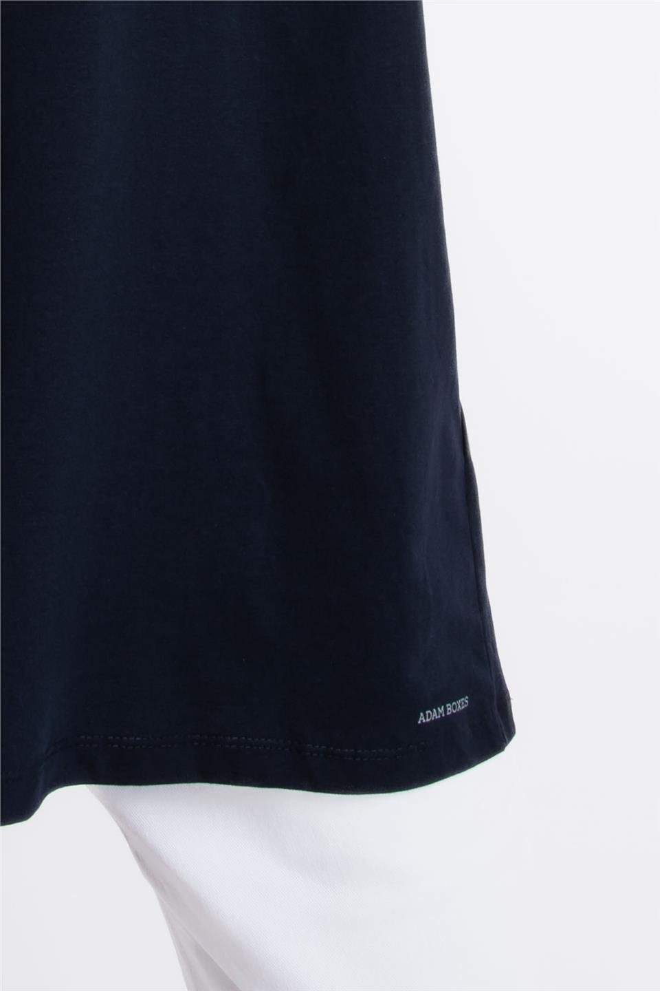 ADAM BOXESAdam Boxes Erkek/Unisex Oversize O-Yaka T-shirt Basuelto - Lacivert