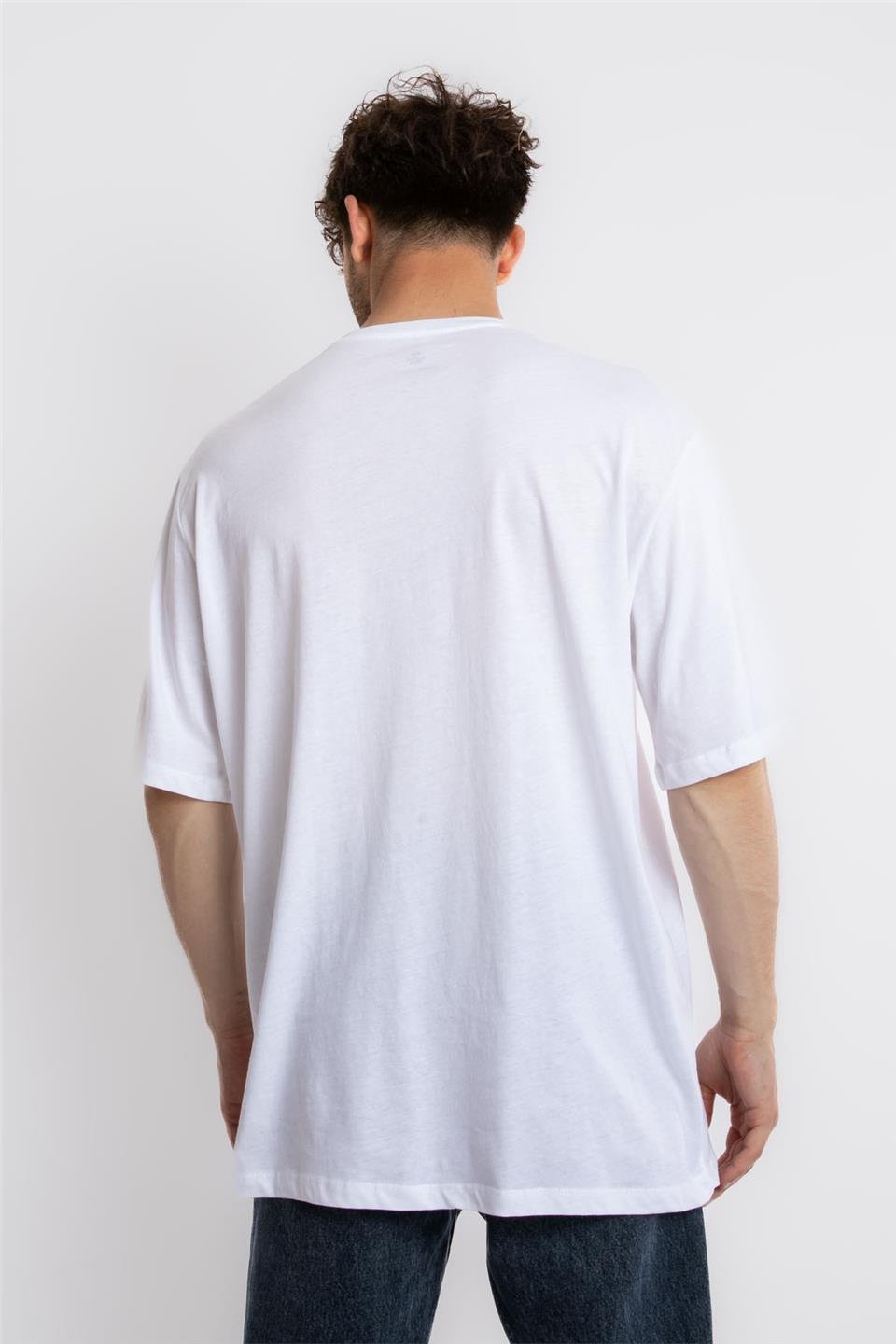 ADAM BOXESAdam Boxes Erkek/Unisex Oversize O-Yaka T-shirt Basuelto - Beyaz