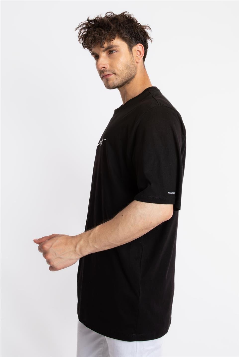 ADAM BOXESAdam Boxes Erkek/Unisex Oversize O-Yaka  T-shirt Fmsuelto - Siyah