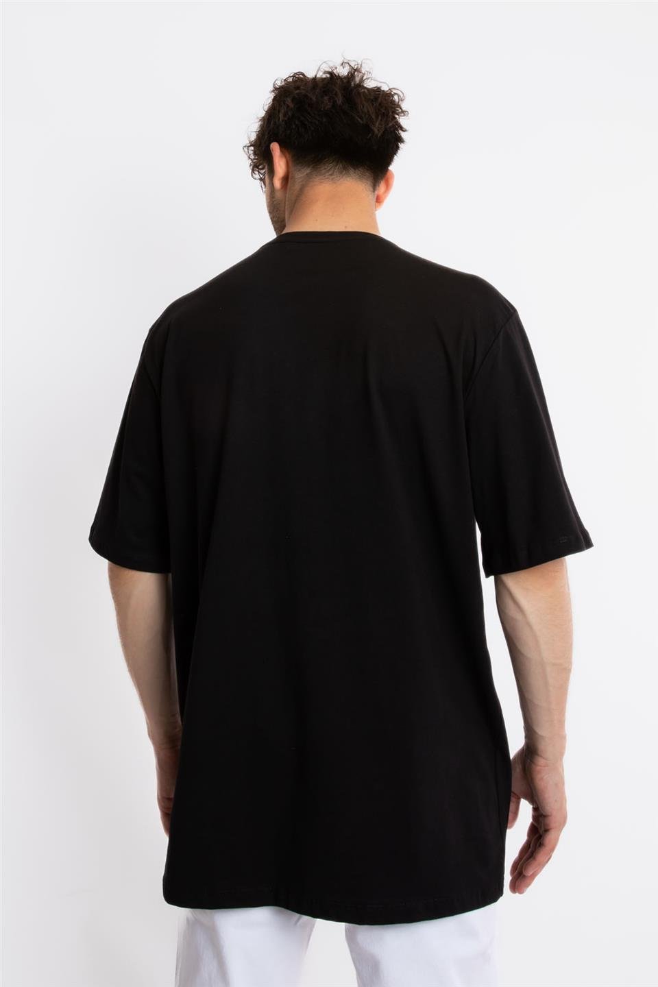 ADAM BOXESAdam Boxes Erkek/Unisex Oversize O-Yaka T-shirt Basuelto - Siyah