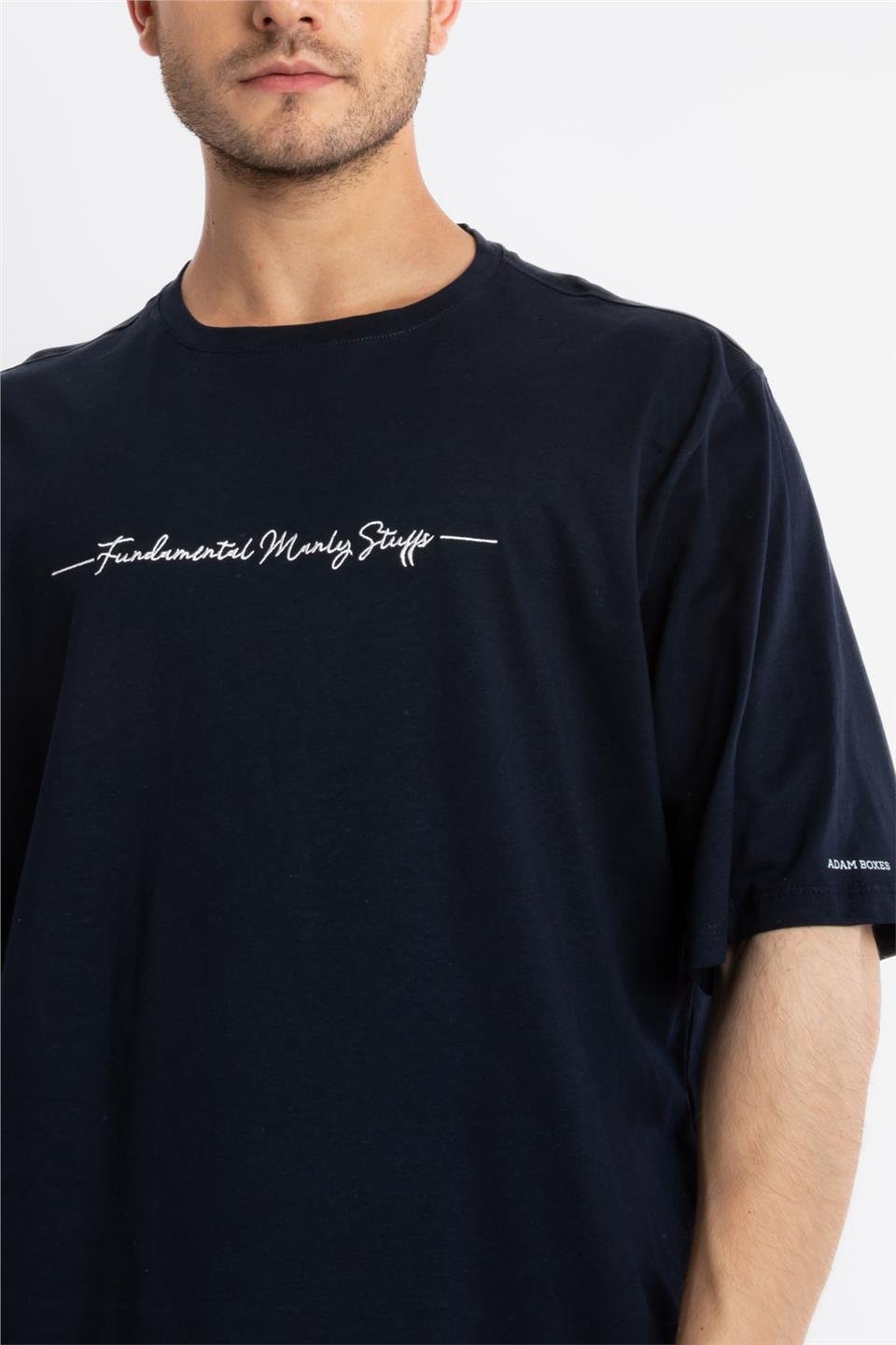 ADAM BOXESAdam Boxes Erkek/Unisex Oversize O-Yaka  T-shirt Fmsuelto - Lacivert