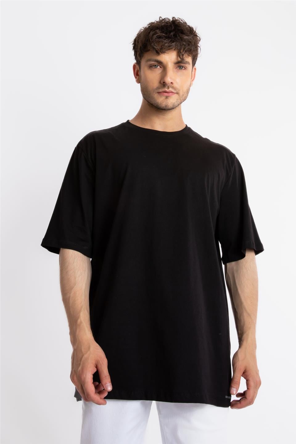 ADAM BOXESAdam Boxes Erkek/Unisex Oversize O-Yaka T-shirt Basuelto - Siyah