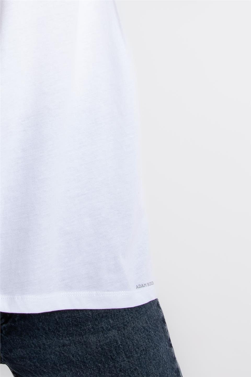 ADAM BOXESAdam Boxes Erkek/Unisex Oversize O-Yaka T-shirt Basuelto - Beyaz