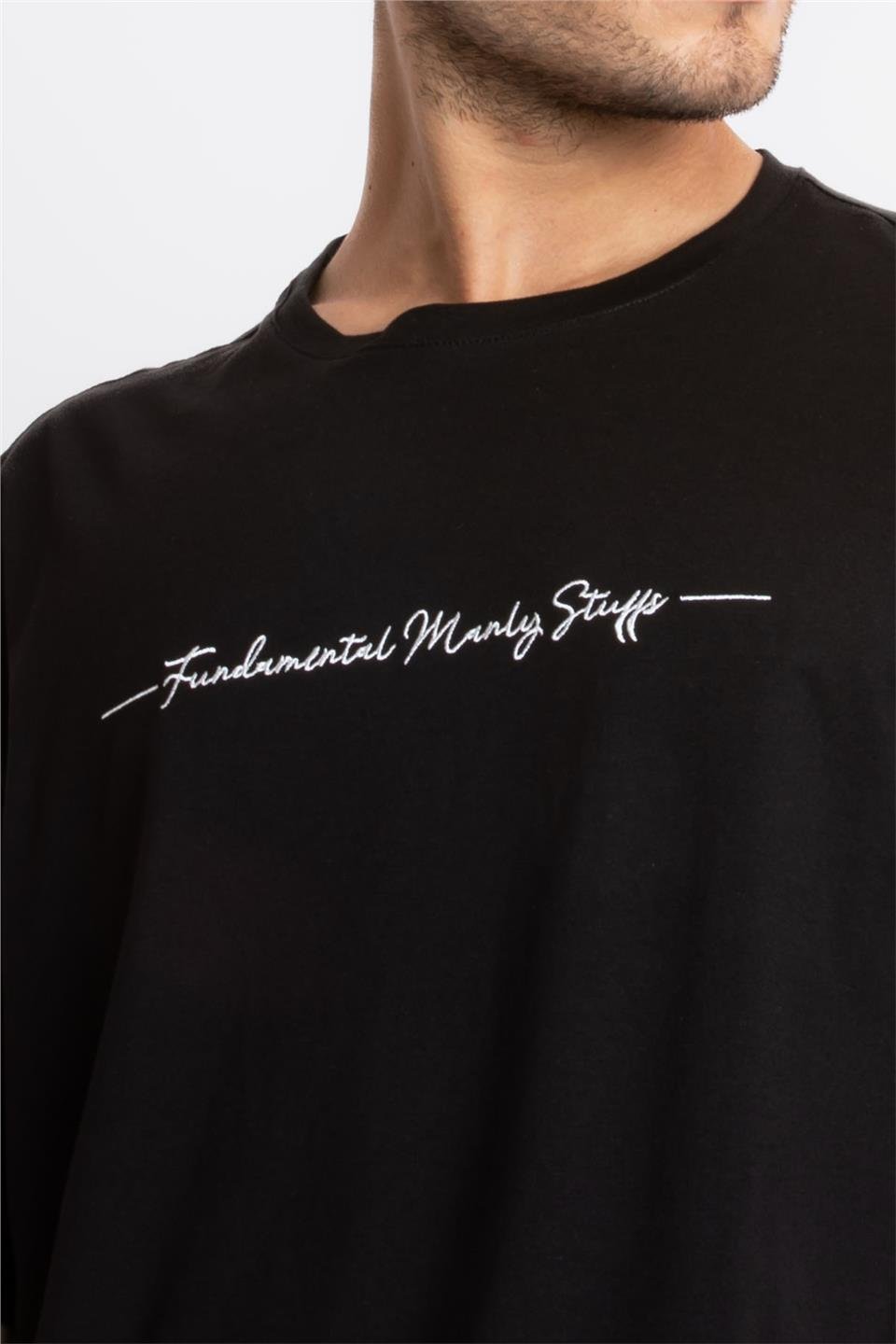 ADAM BOXESAdam Boxes Erkek/Unisex Oversize O-Yaka  T-shirt Fmsuelto - Siyah