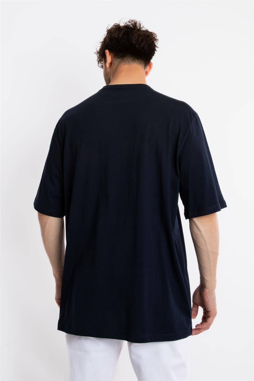 ADAM BOXESAdam Boxes Erkek/Unisex Oversize O-Yaka  T-shirt Fmsuelto - Lacivert