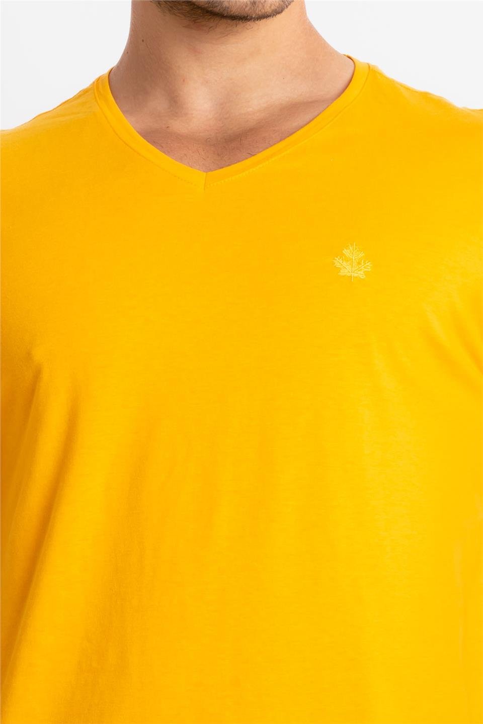 ADAM BOXESAdam Boxes Erkek/Unisex V-Yaka T-shirt Veralpes - Koyu Sarı