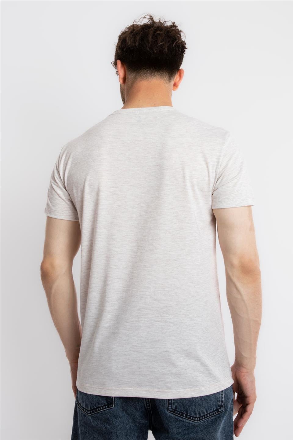 ADAM BOXESAdam Boxes Erkek/Unisex V-Yaka T-shirt Disimplo - Kahve Melanj