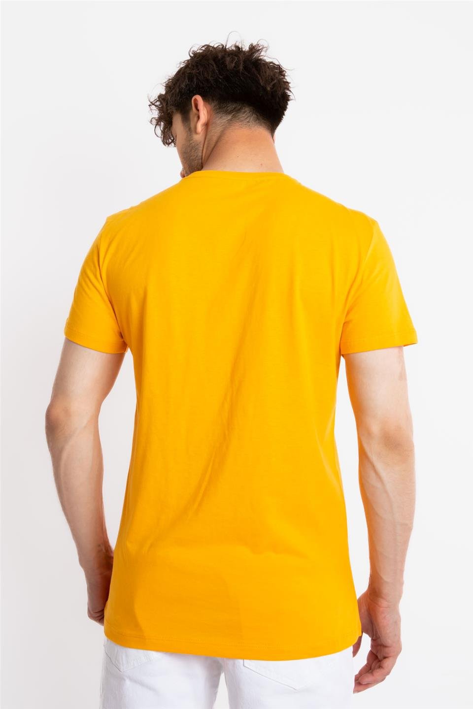ADAM BOXESAdam Boxes Erkek/Unisex V-Yaka T-shirt Veralpes - Koyu Sarı