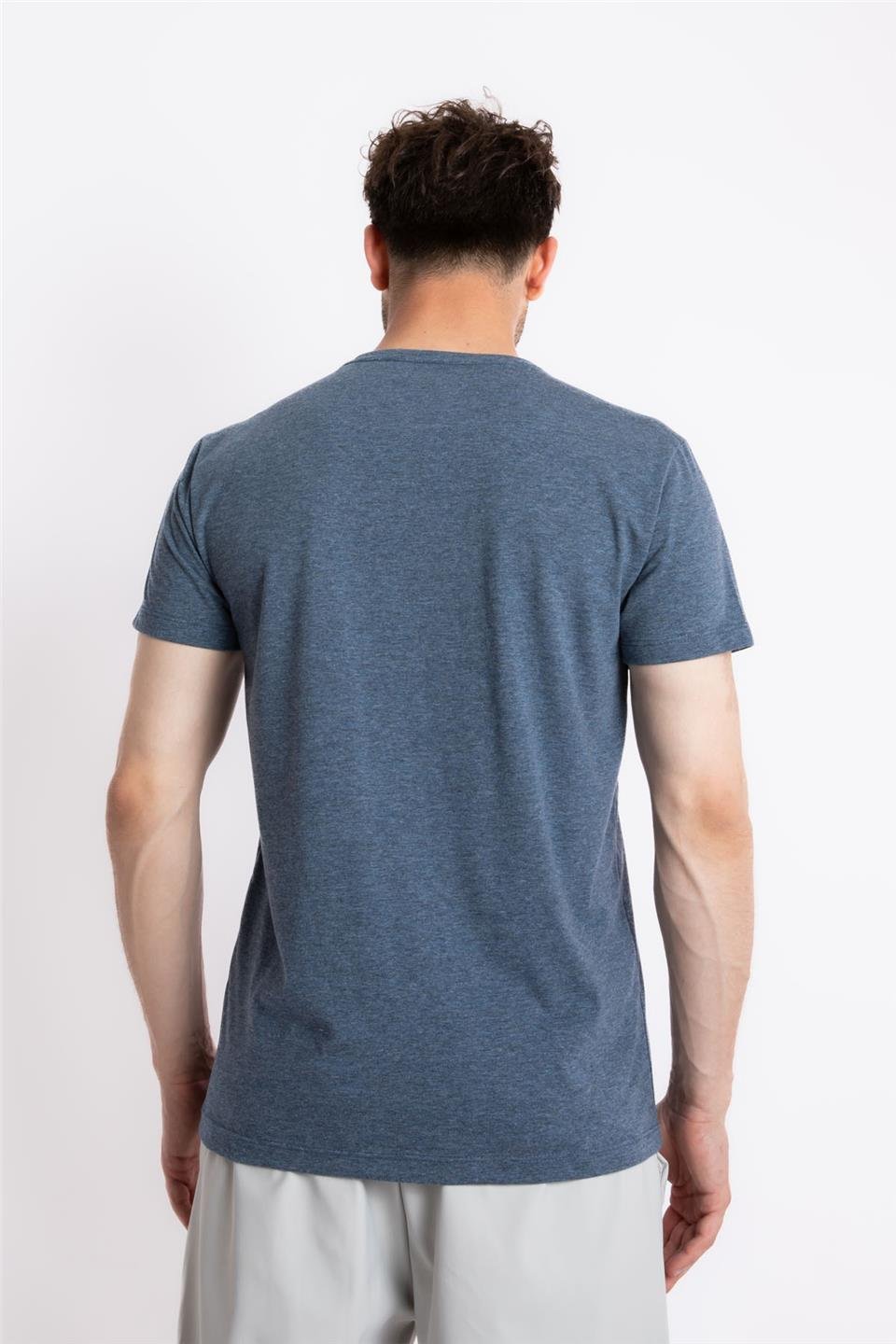 ADAM BOXESAdam Boxes Erkek/Unisex V-Yaka T-shirt Veralpes - Lacivert Melanj