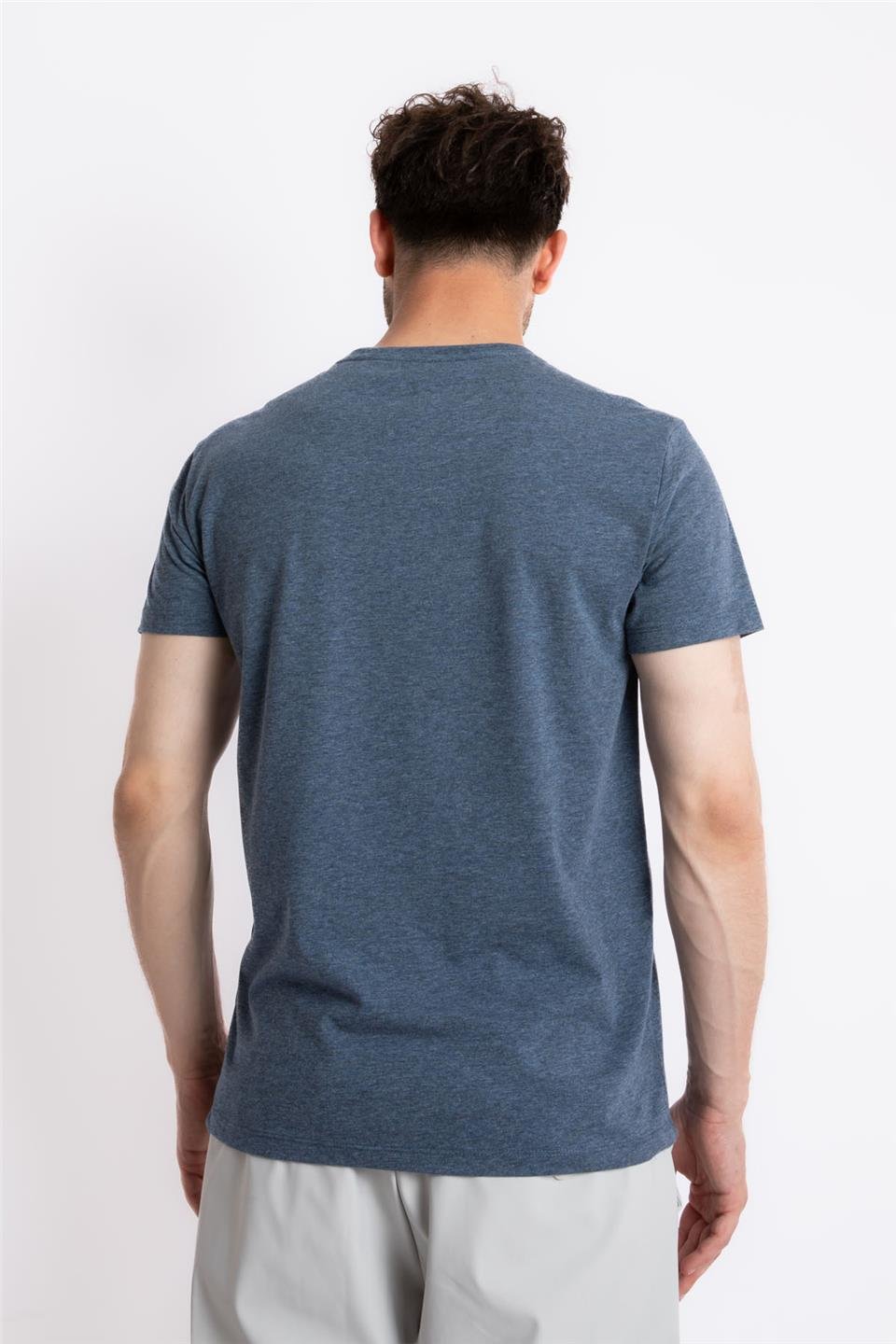 ADAM BOXESAdam Boxes Erkek/Unisex V-Yaka T-shirt Disimplo - Lacivert Melanj