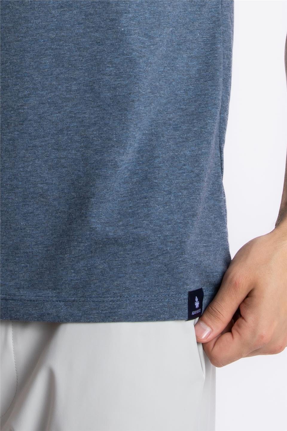 ADAM BOXESAdam Boxes Erkek/Unisex V-Yaka T-shirt Veralpes - Lacivert Melanj