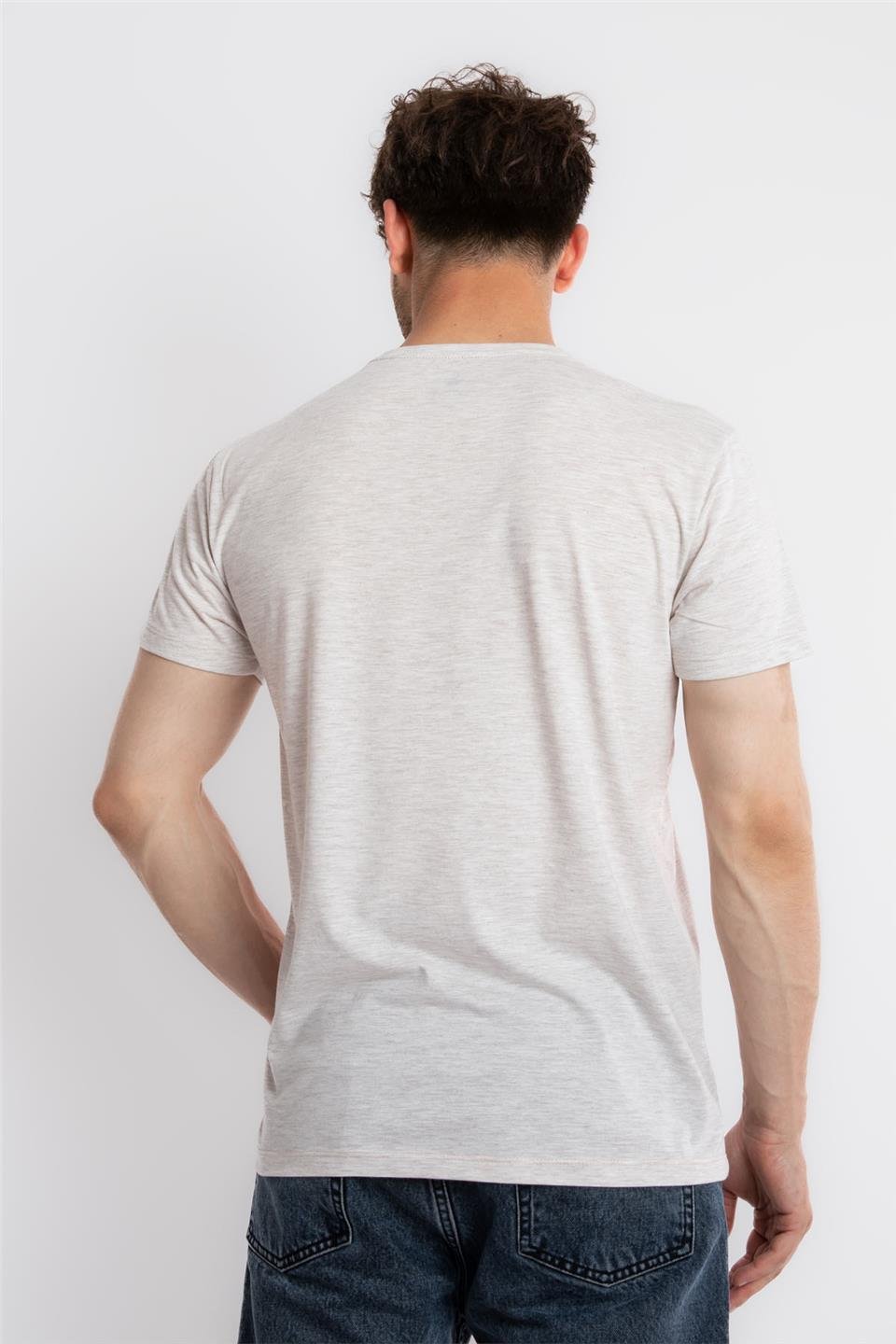 ADAM BOXESAdam Boxes Erkek/Unisex V-Yaka T-shirt Veralpes - Kahve Melanj