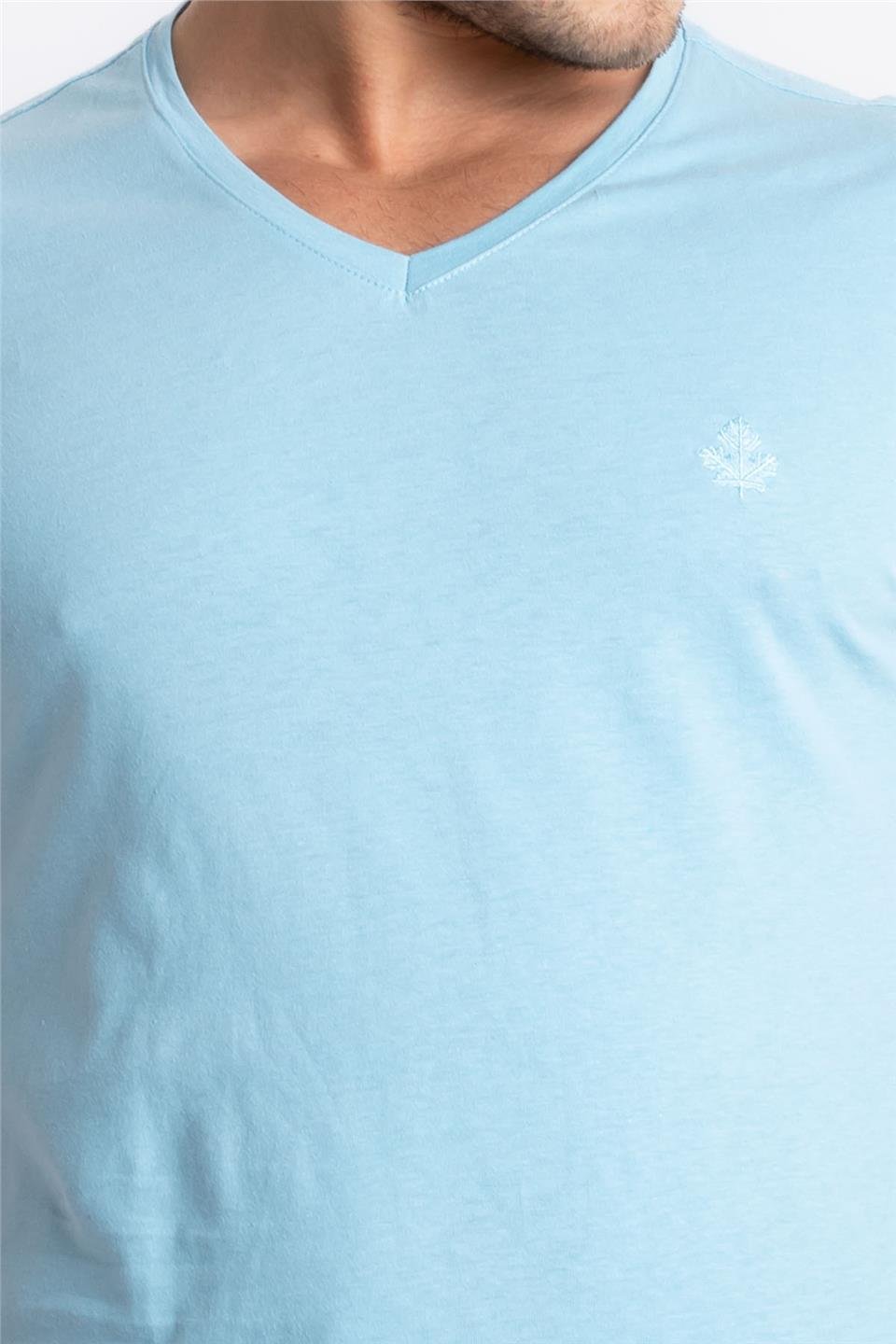 ADAM BOXESAdam Boxes Erkek/Unisex V-Yaka T-shirt Veralpes - Açık Mavi