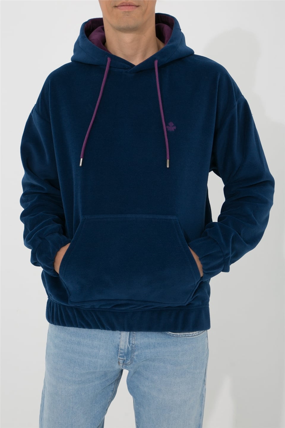 ADAM BOXESOversize Kapüşonlu Polar Sweatshirt Myndo - Lacivert
