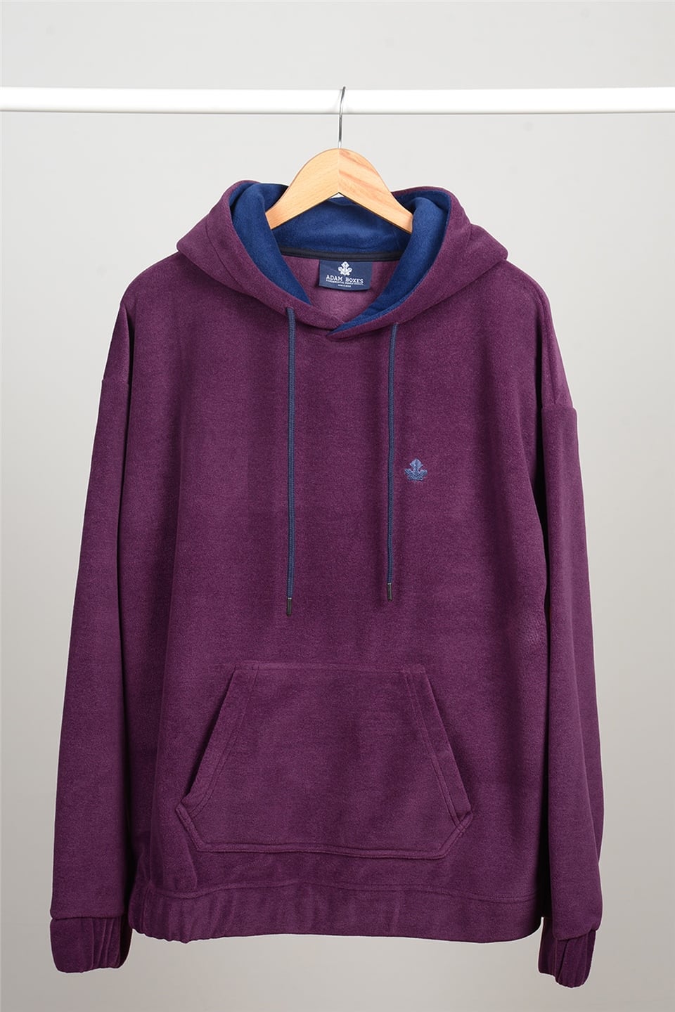ADAM BOXESOversize Kapüşonlu Polar Sweatshirt Myndo - Koyu Mor