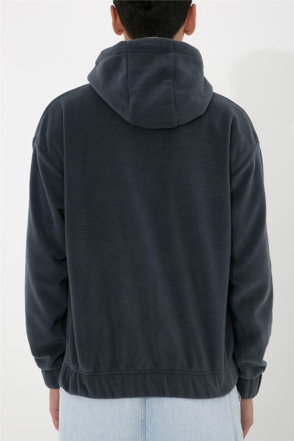 ADAM BOXESOversize Kapüşonlu Polar Sweatshirt Myndo - Füme