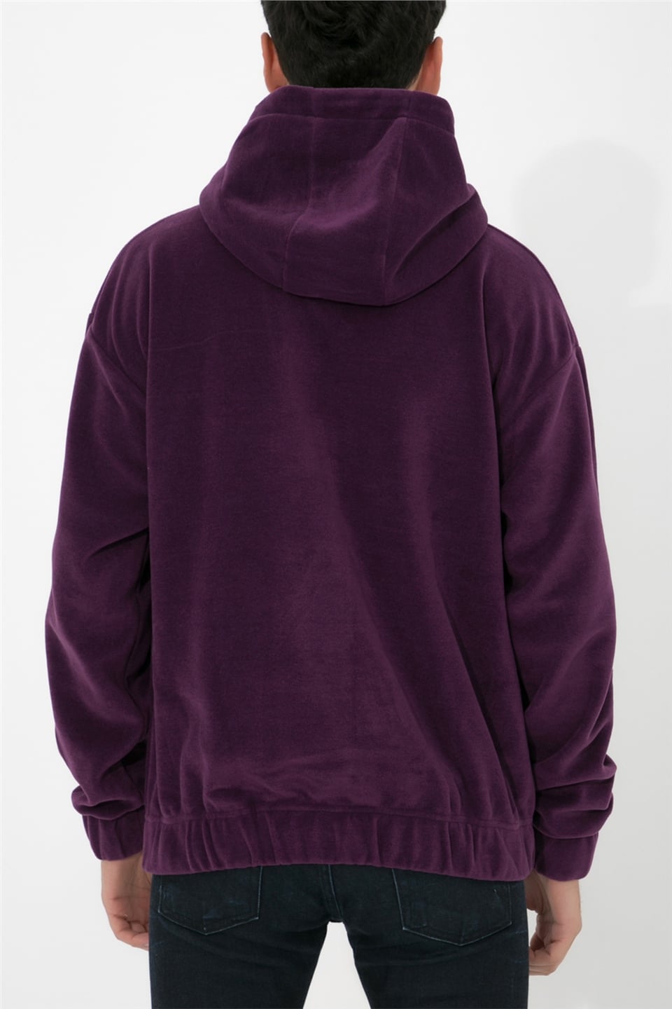 ADAM BOXESOversize Kapüşonlu Polar Sweatshirt Myndo - Koyu Mor