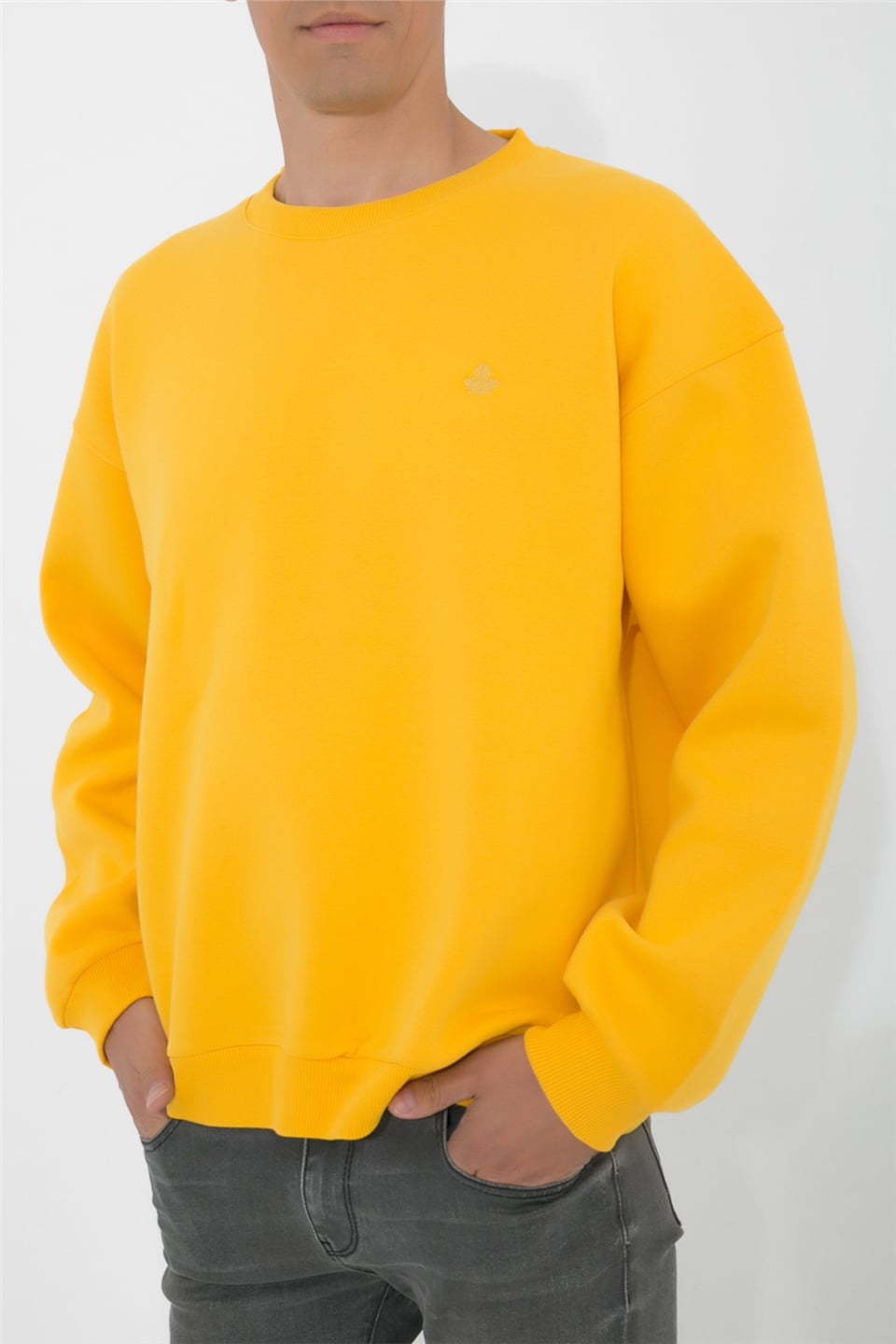 ADAM BOXESOversize O-Yaka Sweatshirt Alinda - Sarı