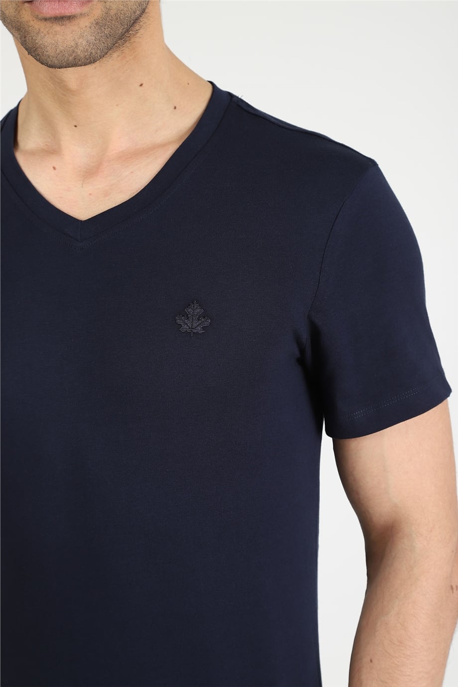 V Yaka T-shirt Alpes - Lacivert