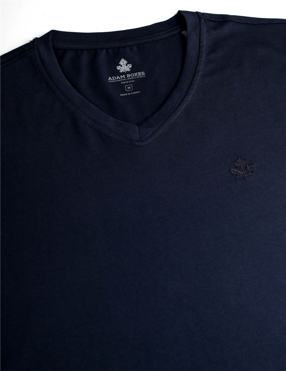 V Yaka T-shirt Alpes - Lacivert