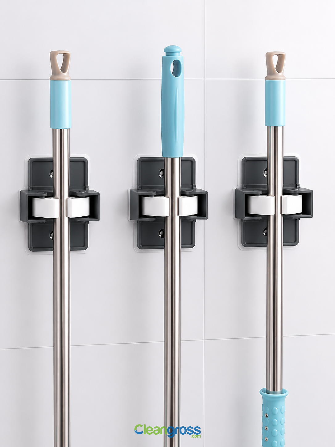 Boxup 1 Adet Paspas Süpürge Fırça ve Mop Askısı Sap Tutucu Banyo Askı Yapışkanlı Multi Mop Tutucu