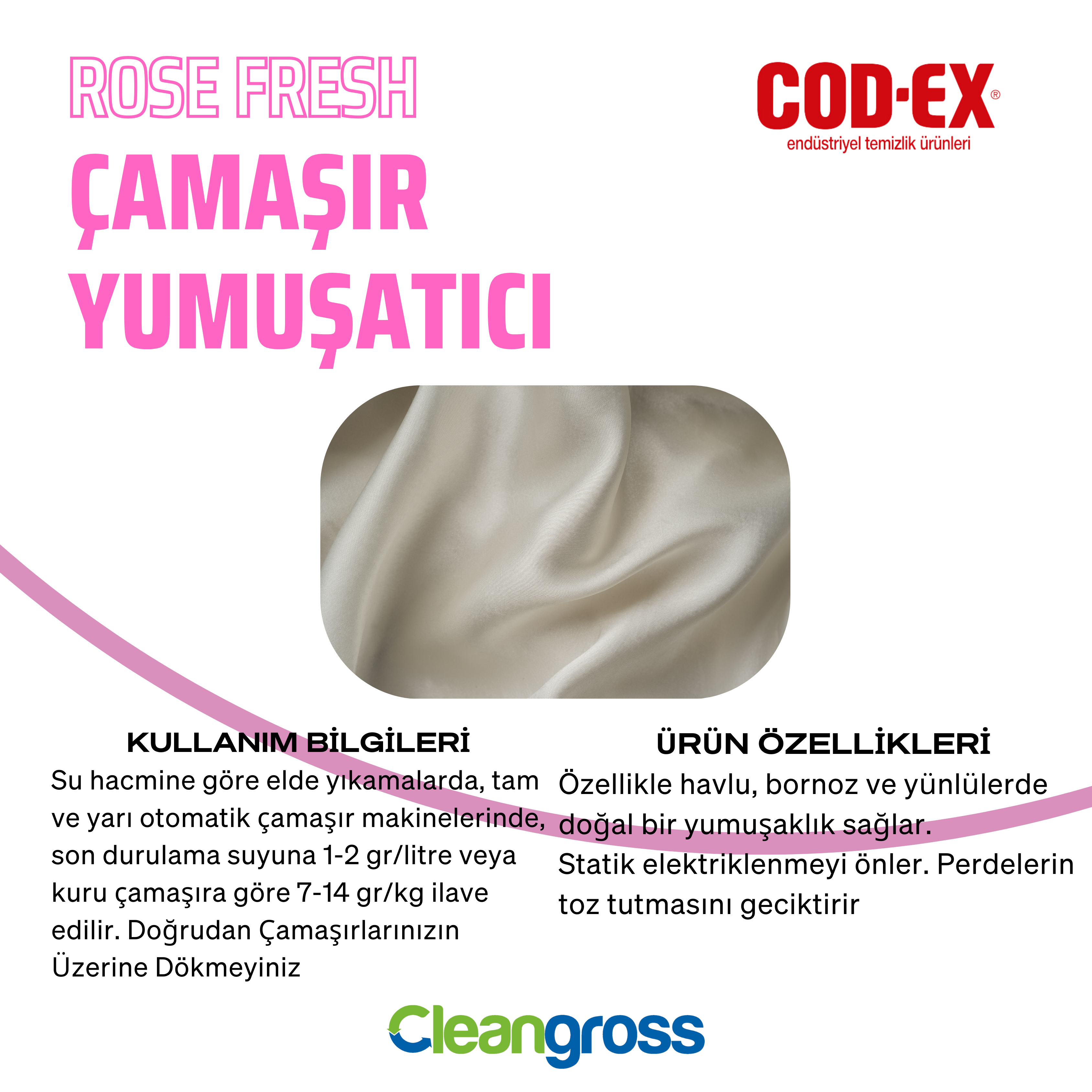 COD-EX Çamaşır Yumuşatıcı Rose Fresh 4 Litre