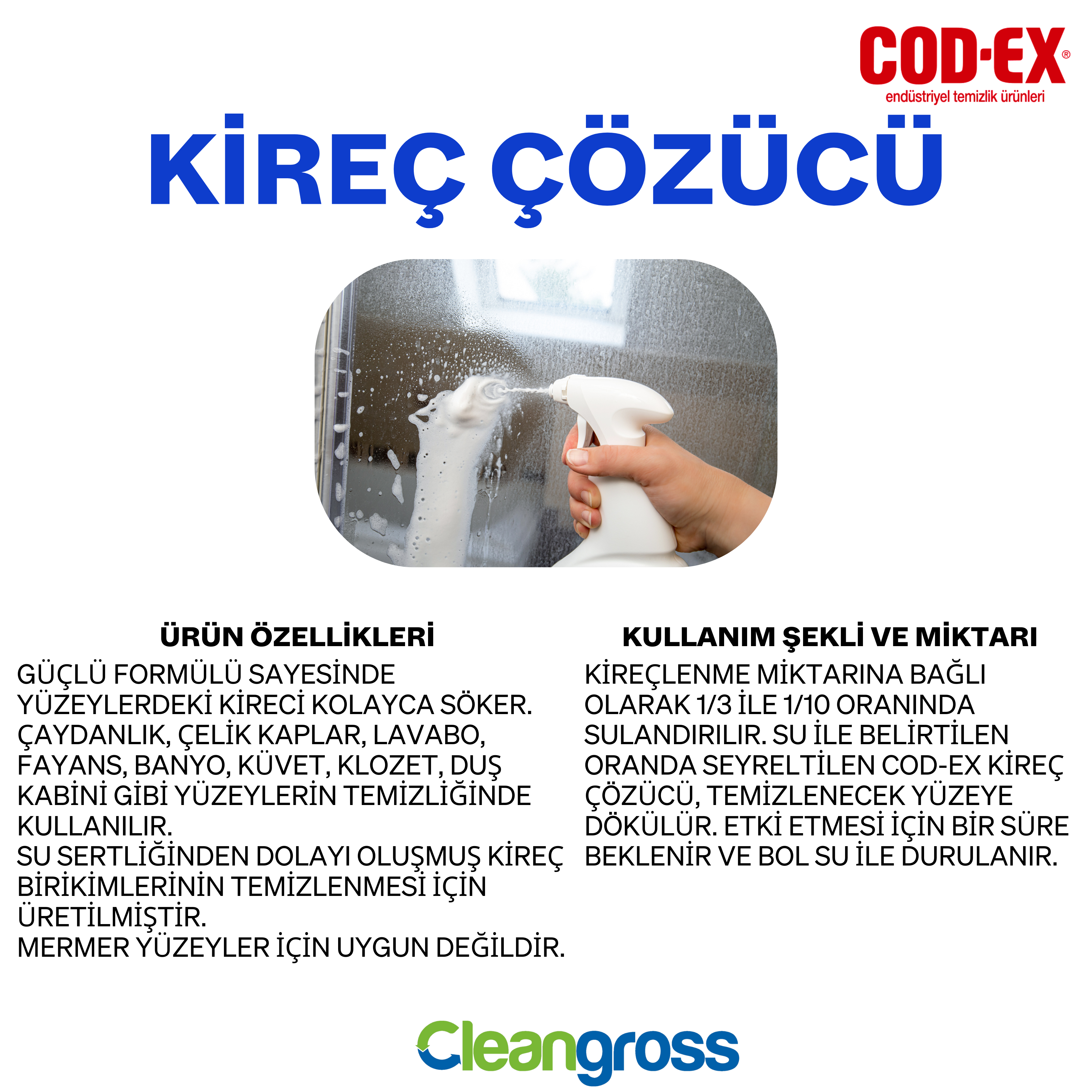 COD-EX Kireç Çözücü 4 L X 4 Adet