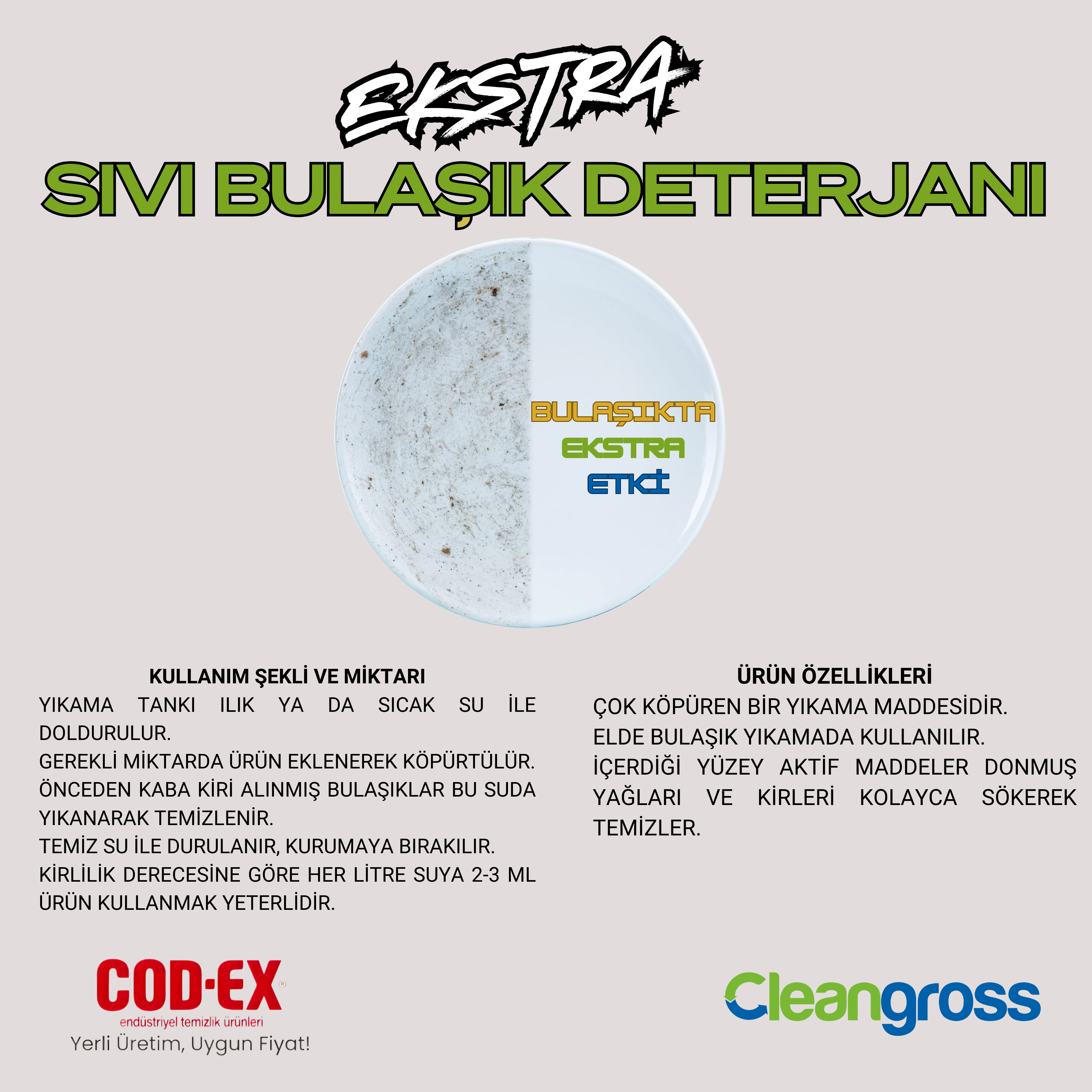 COD-EX Sıvı Bulaşık Deterjanı Ekstra 4 L X 4 Adet