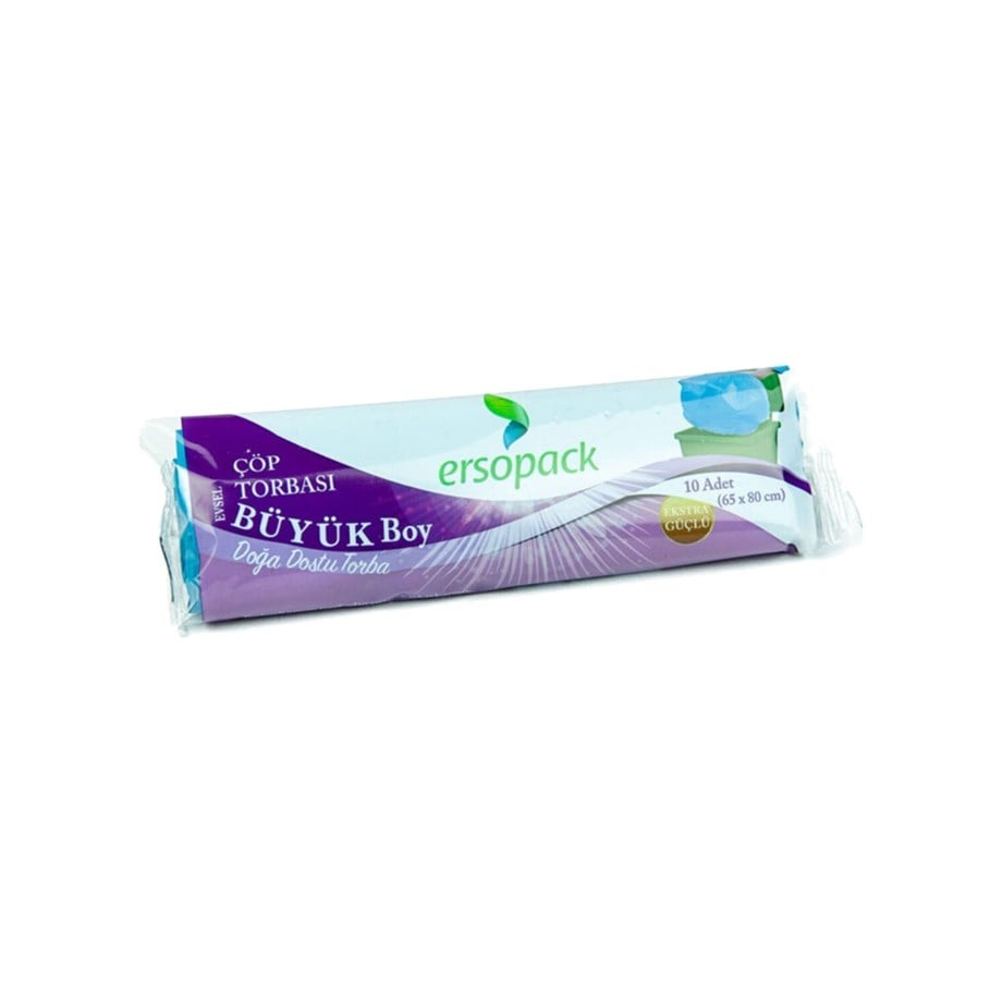 Ersopack Evsel 65x80cm Çöp Torbası Mavi - 8 Rulo