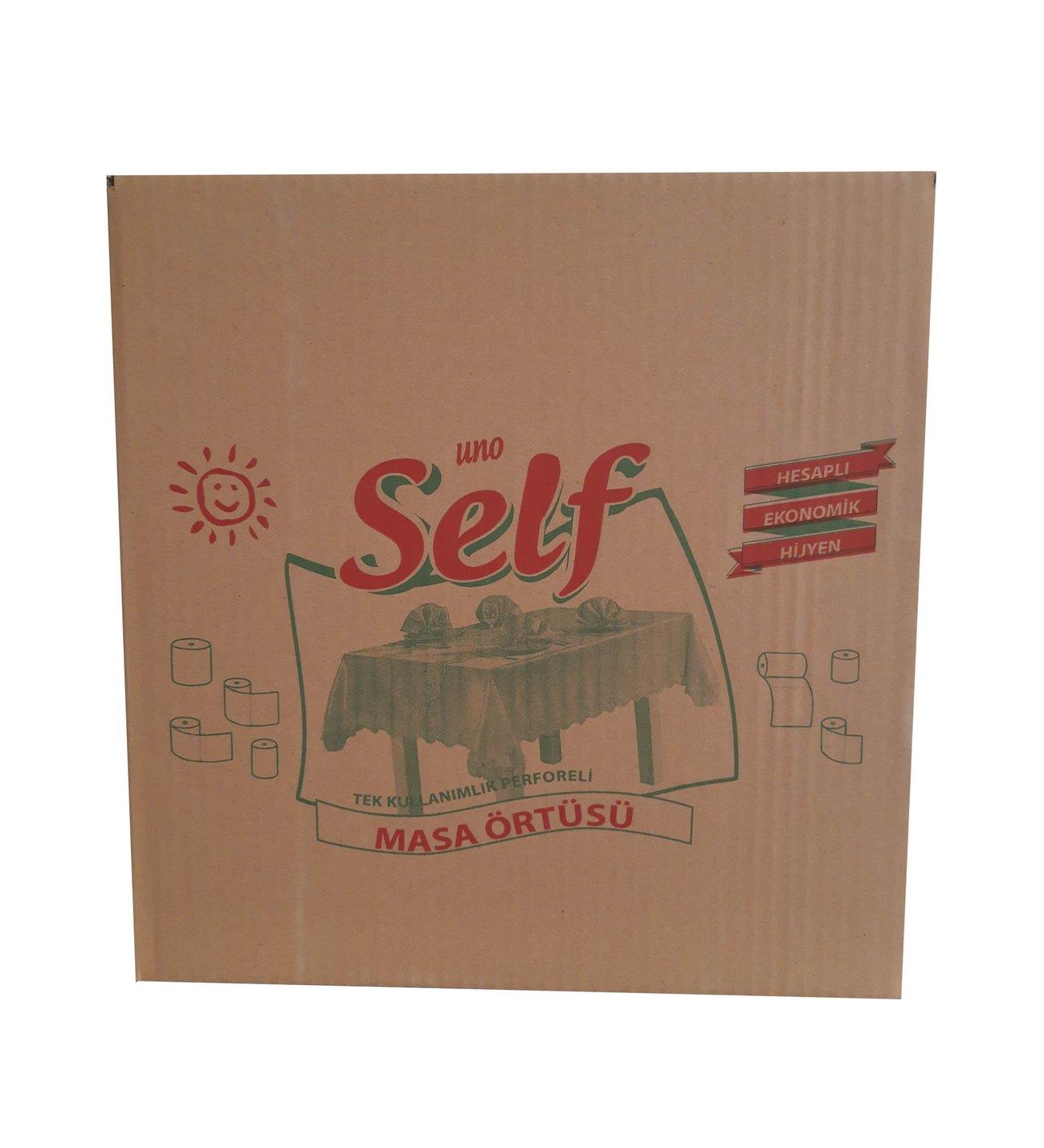 Self Tek Kullanımlık Naylon Masa Örtüsü 140x150 cm 50 Li x 12 Rulo 1 Koli