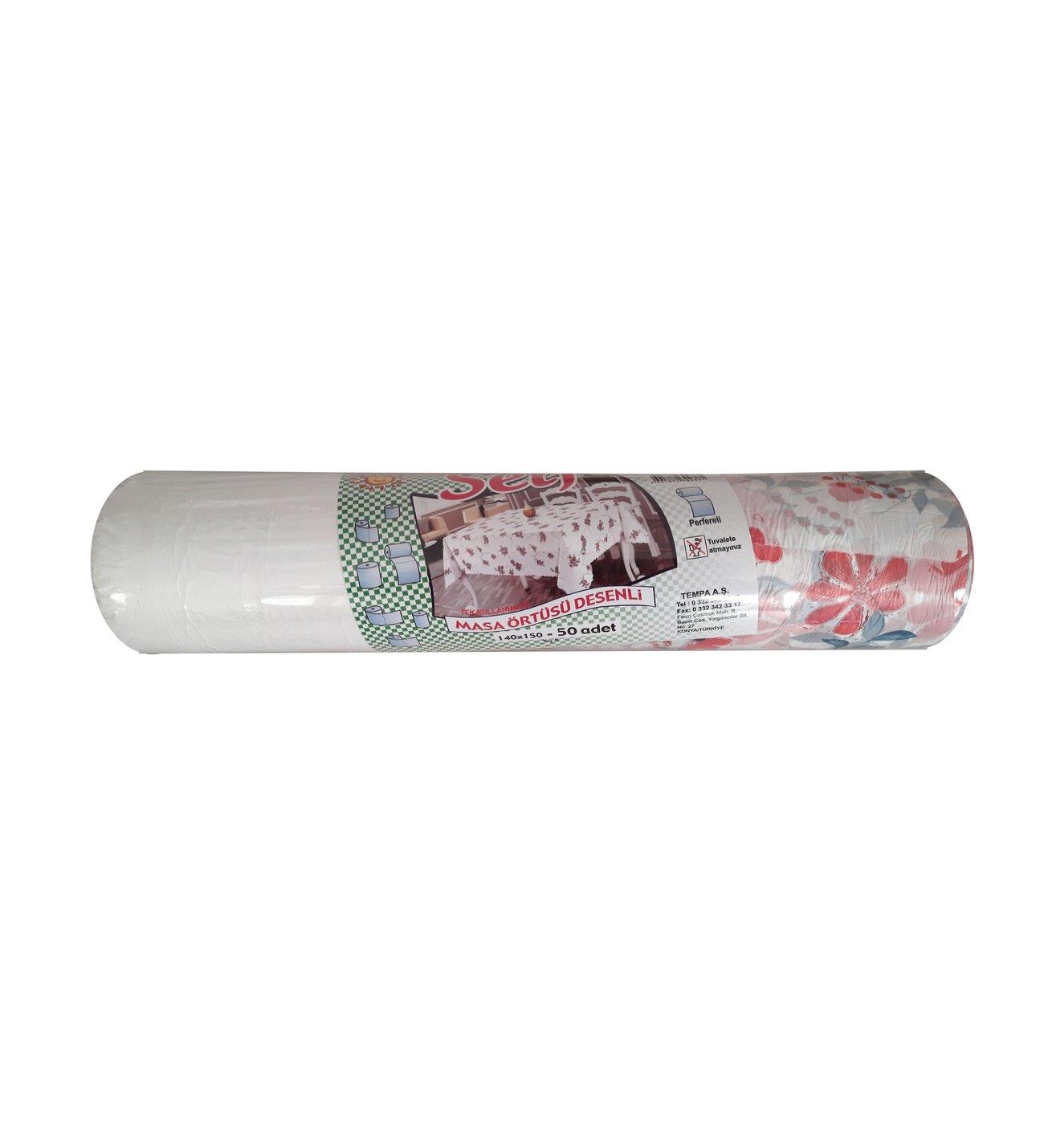 Self Tek Kullanımlık Naylon Masa Örtüsü 140x150 cm 50 Li x 12 Rulo 1 Koli