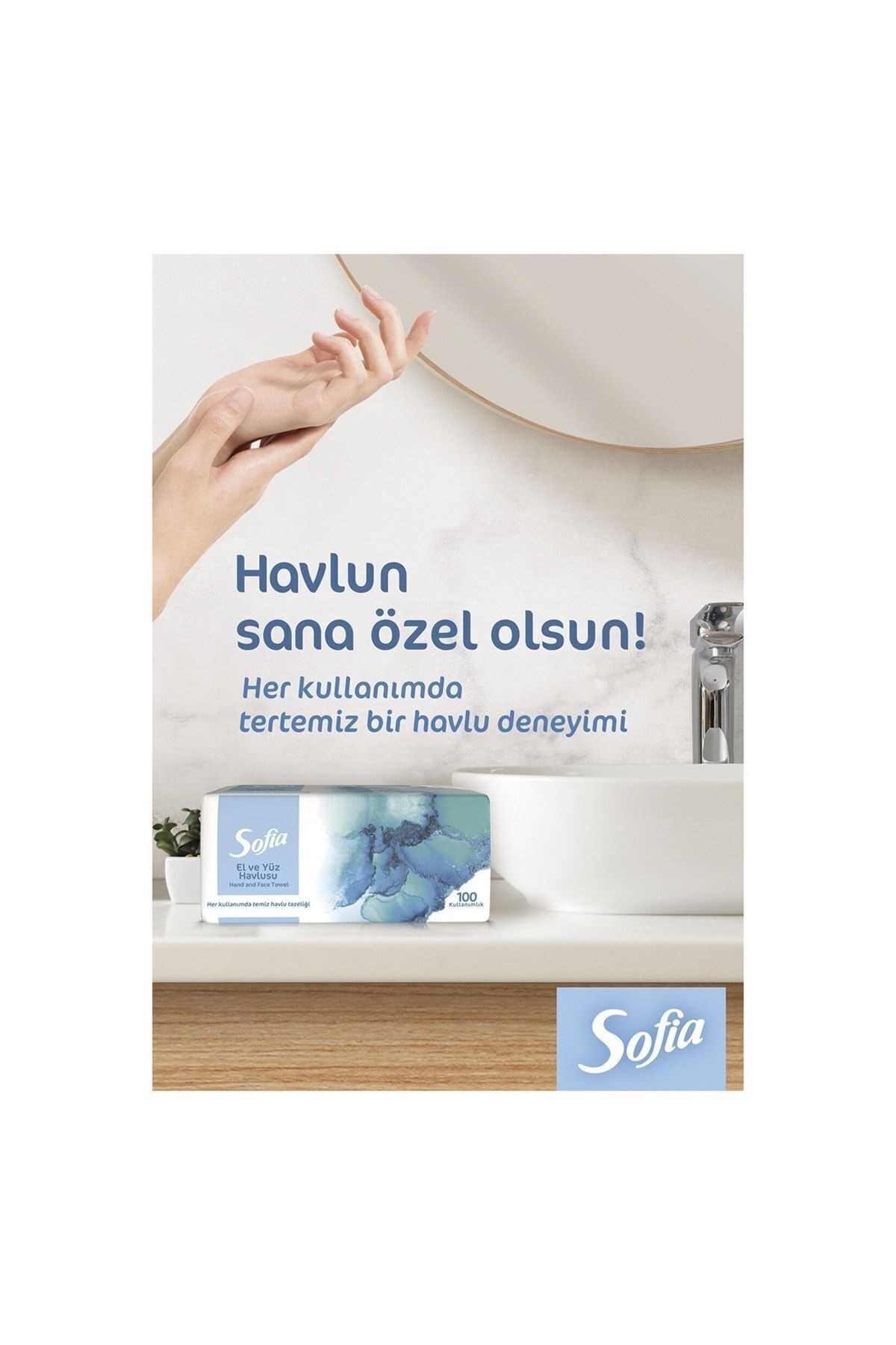Sofia El ve Yüz Havlusu 100 Adet