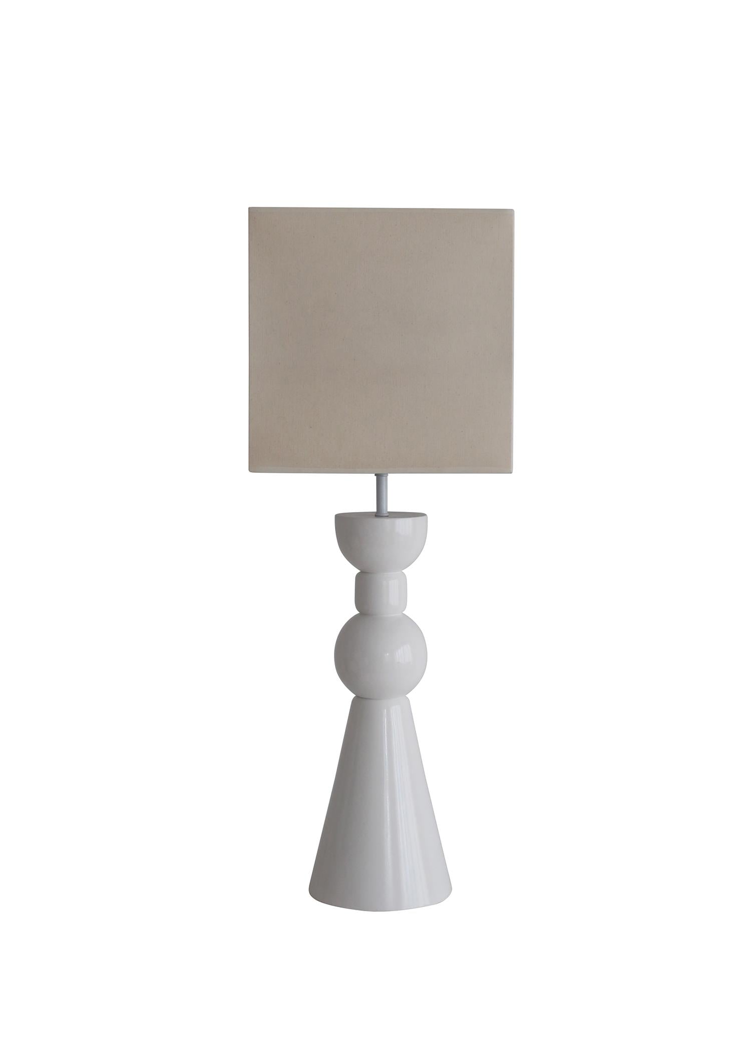 Agapi Beyaz Ahşap Abajur