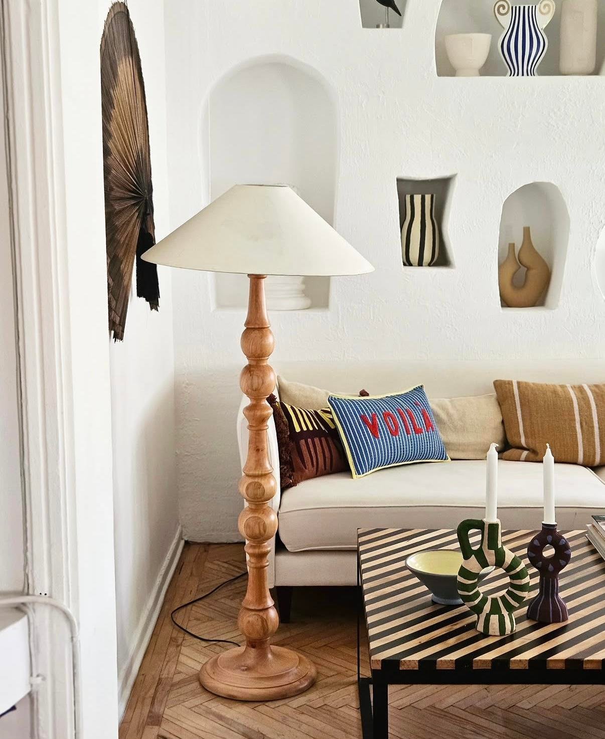 Ahşap Natürel Row Lambader